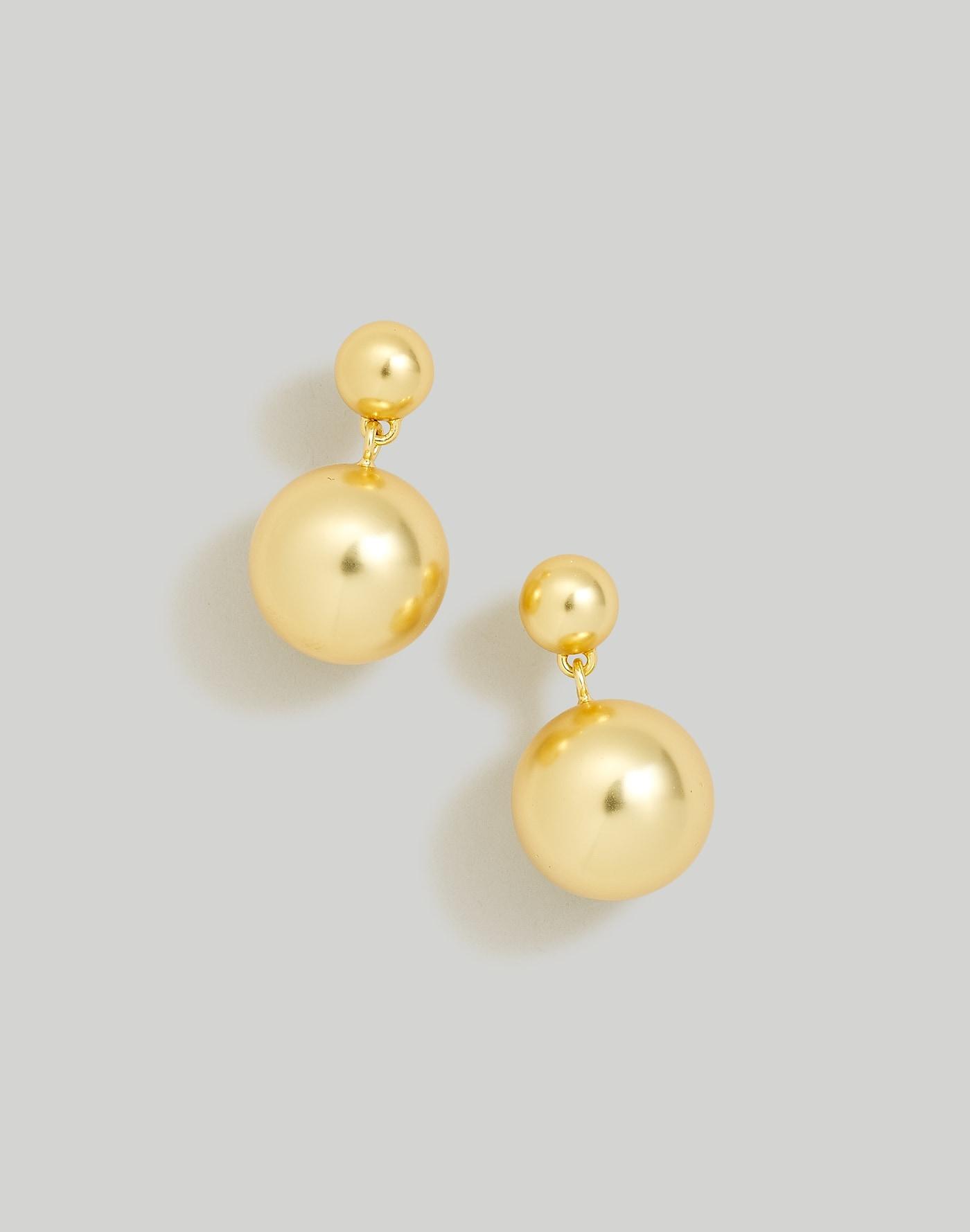 Double Orb Drop Earrings