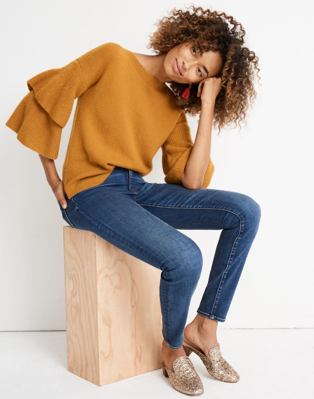 madewell tangerine sweater