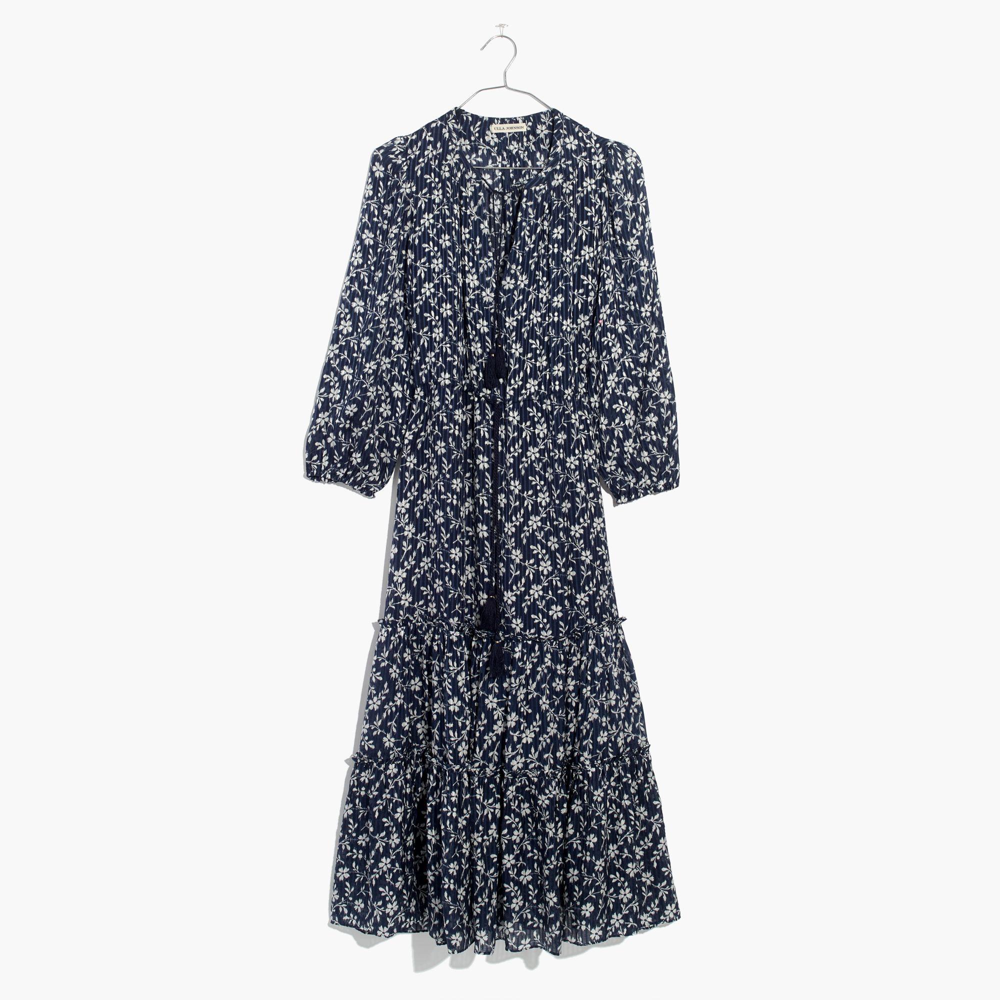Madewell Satin Ulla Johnsontm Clementine Floral Dress in Navy Floral