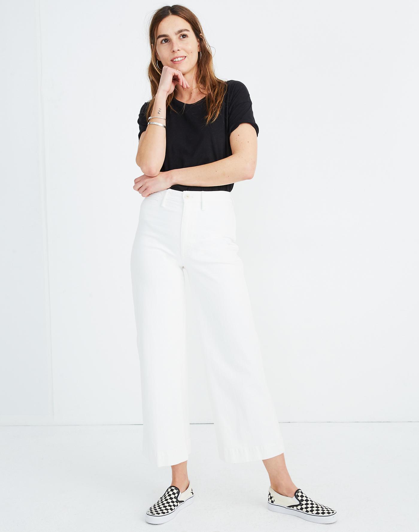 Madewell Denim Tall Emmett Wideleg Crop Jeans In Tile White Lyst