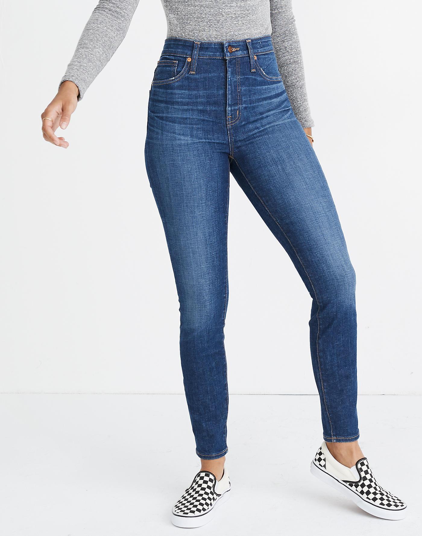 Madewell Denim Curvy High Rise Skinny Jeans In Moreaux Wash In Blue Lyst