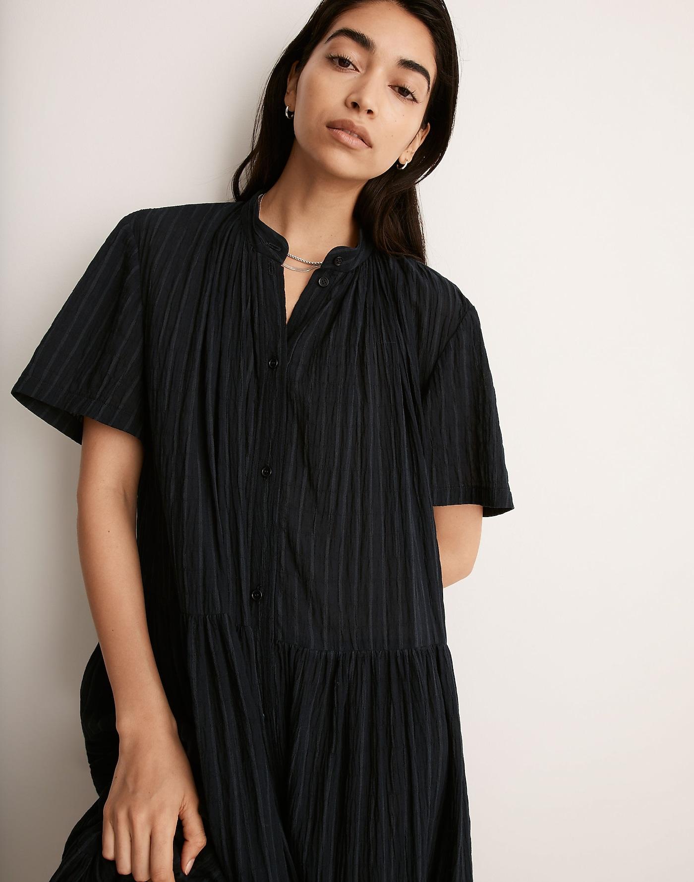 MW Karen Walker® Fielding Organic Cotton Short-sleeve Dress in Black | Lyst