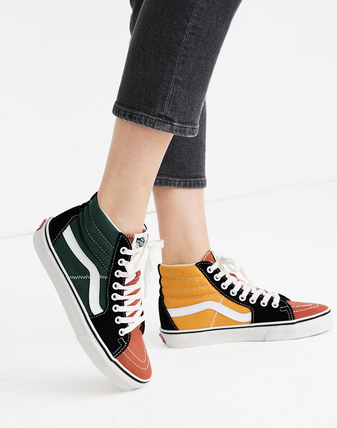 vans high tops multicolor