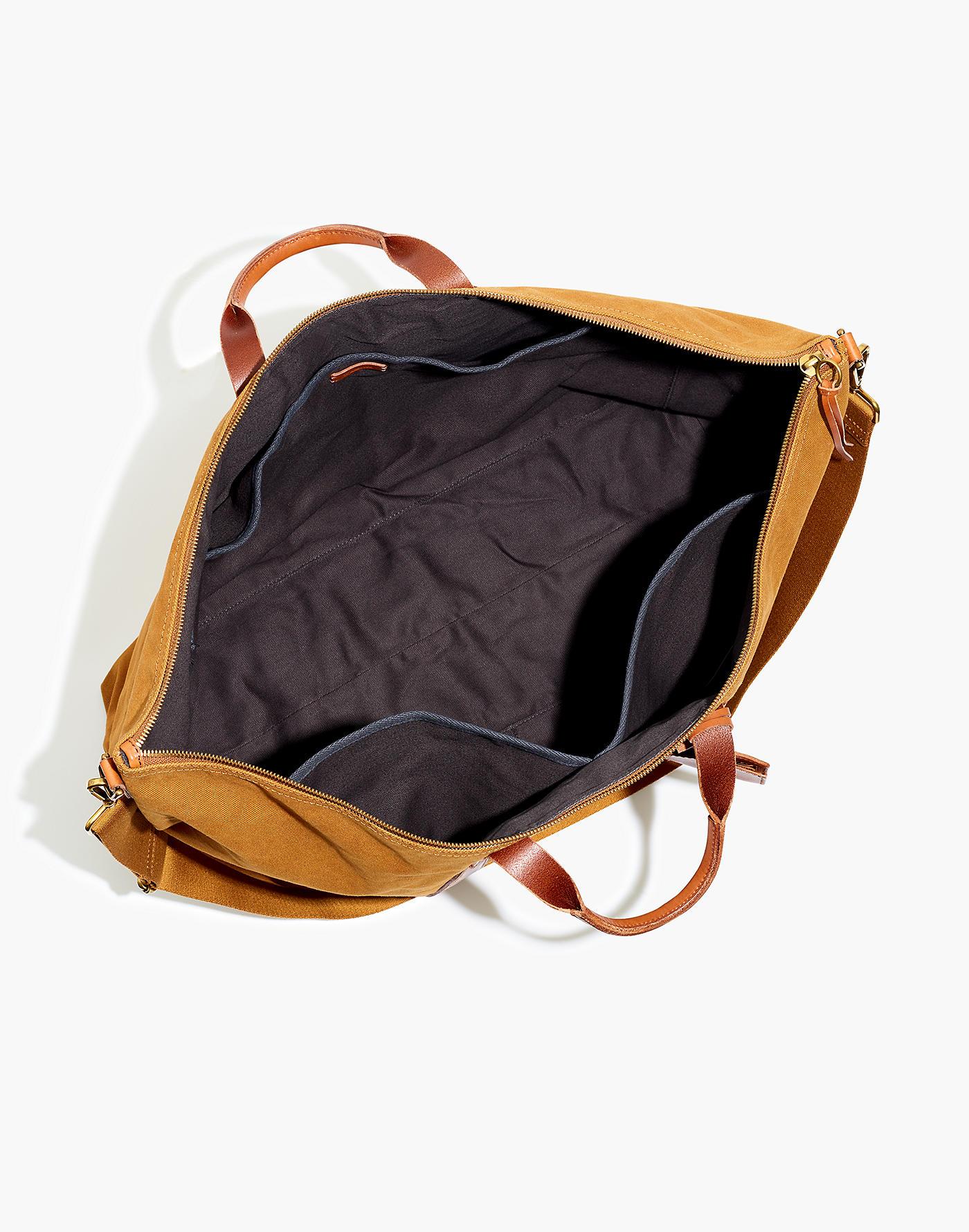 the essential overnight bag in leather madewell