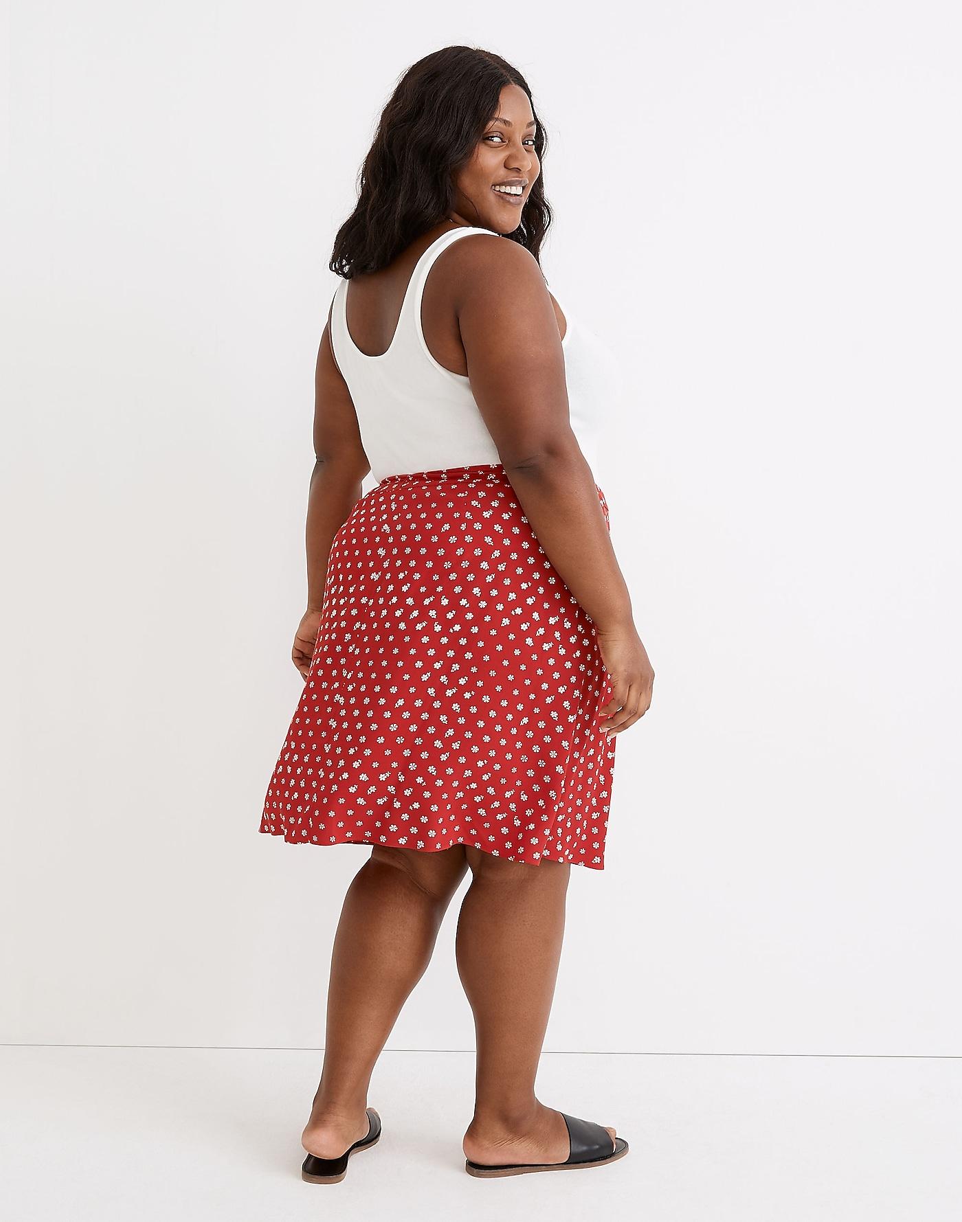 MW Plus Wrap Mini Skirt In Bandana Flower in Red | Lyst