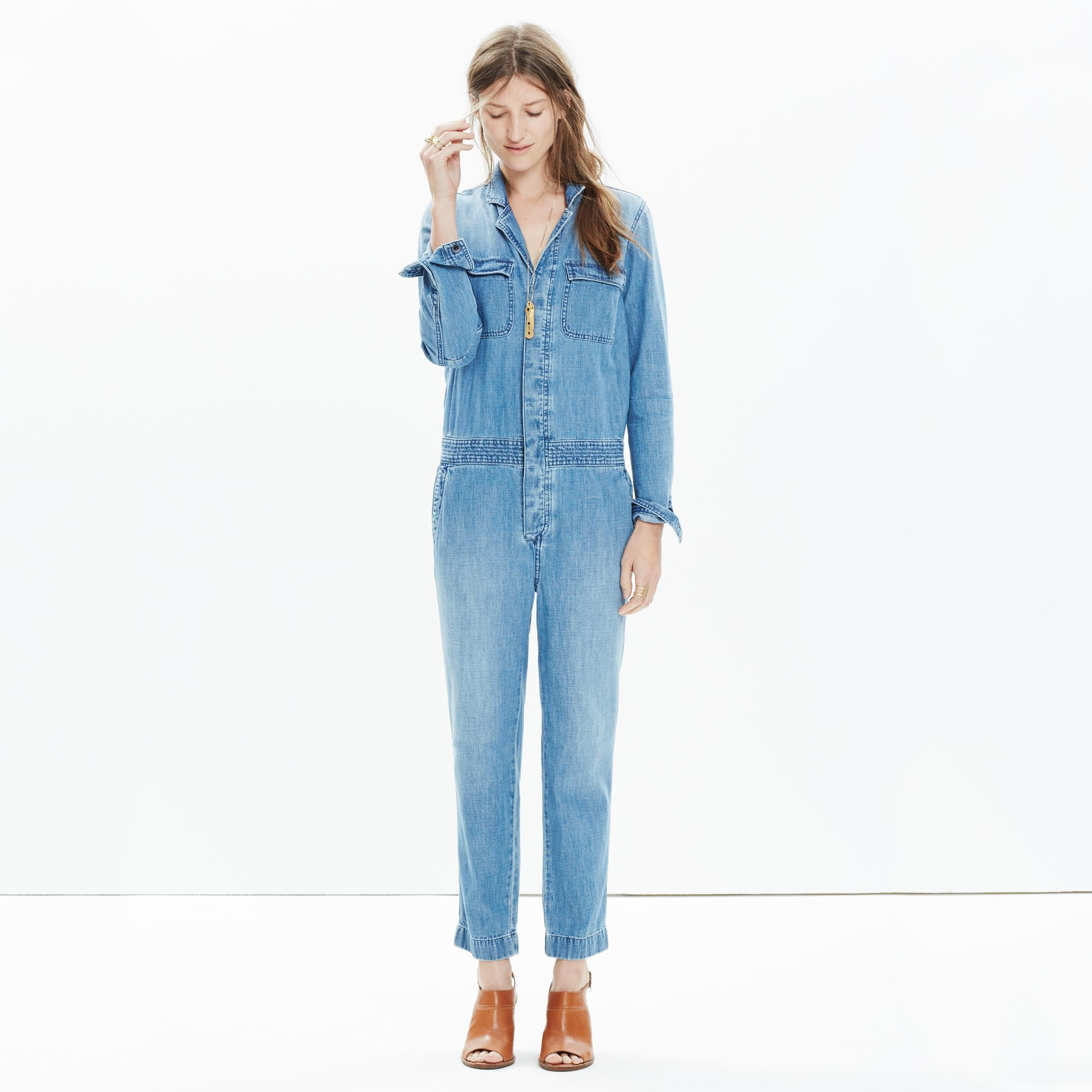 madewell denim coverall romper