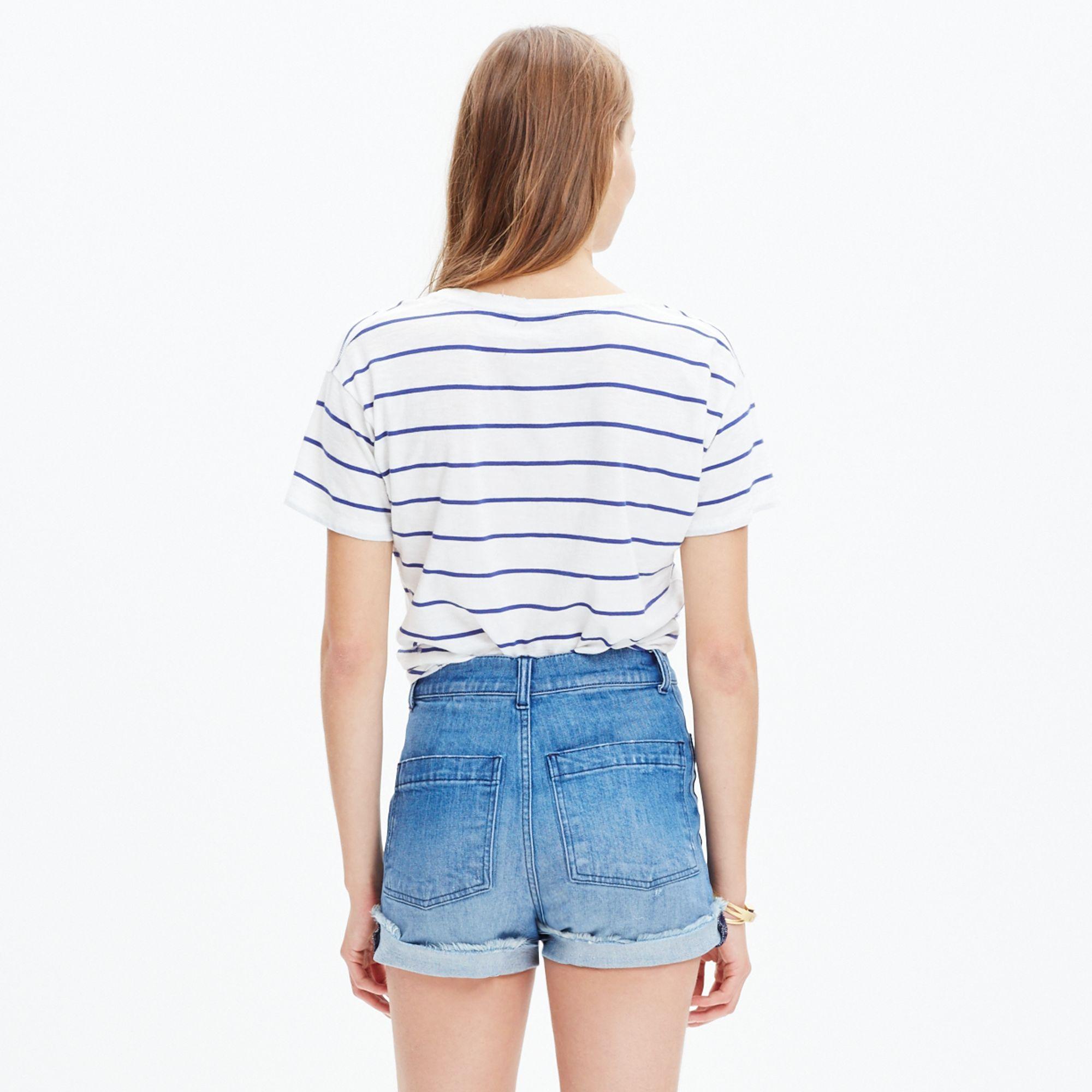 Madewell High-rise Denim Shorts: Button-front Edition in Blue - Lyst