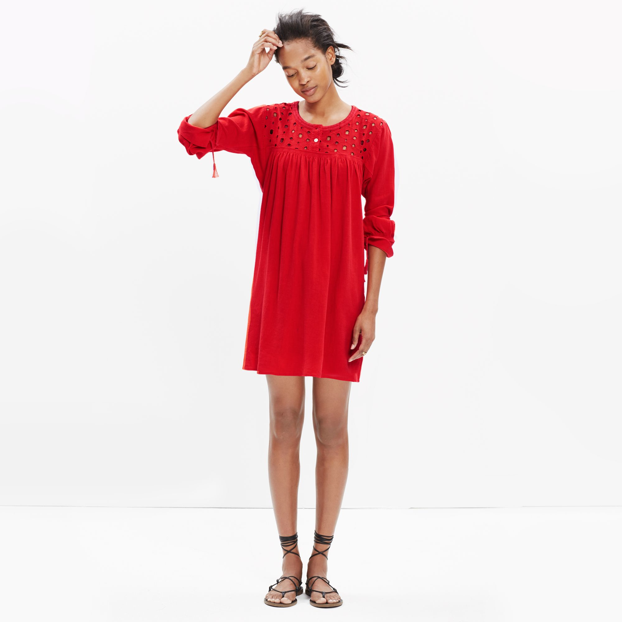 madewell red eyelet dress