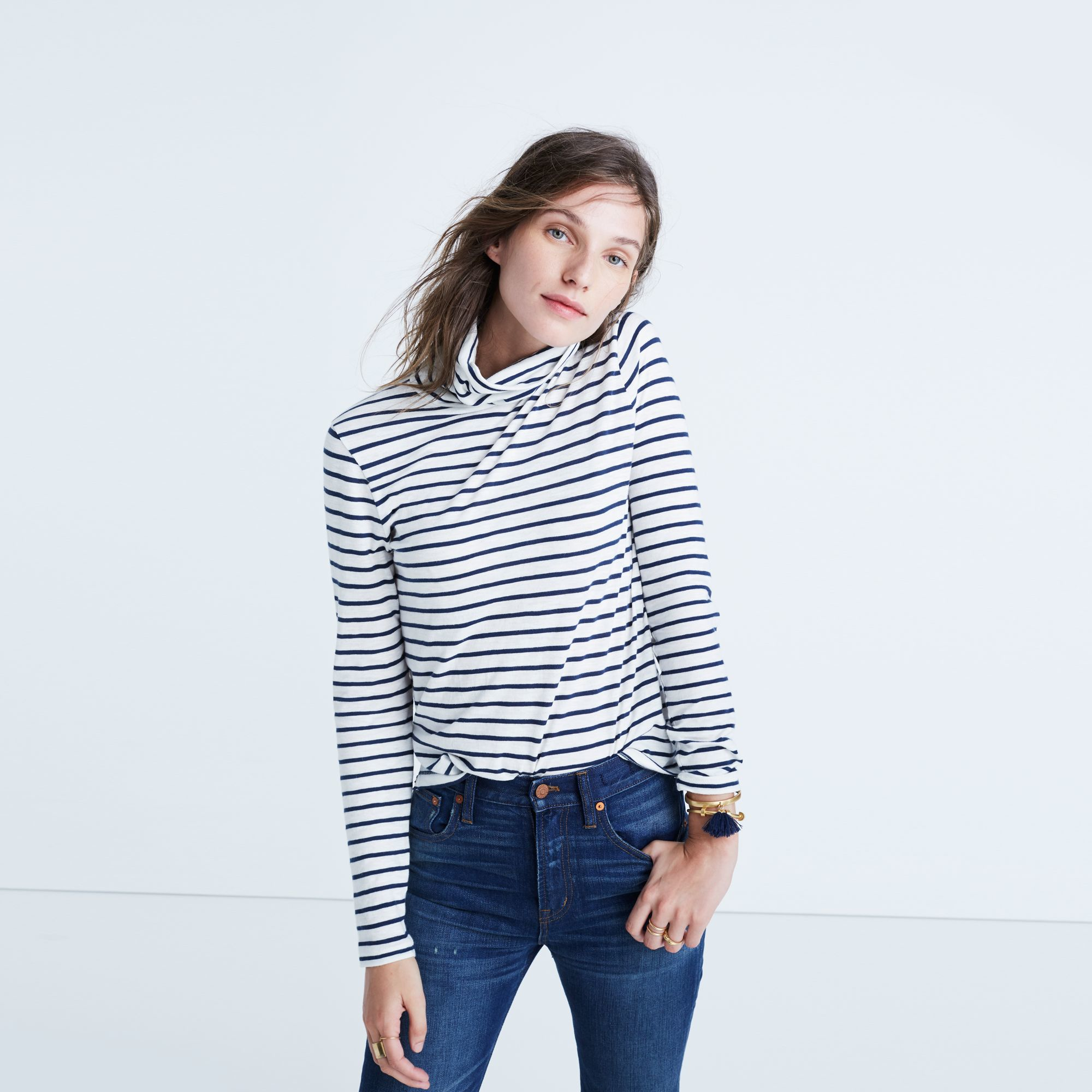 madewell striped turtleneck