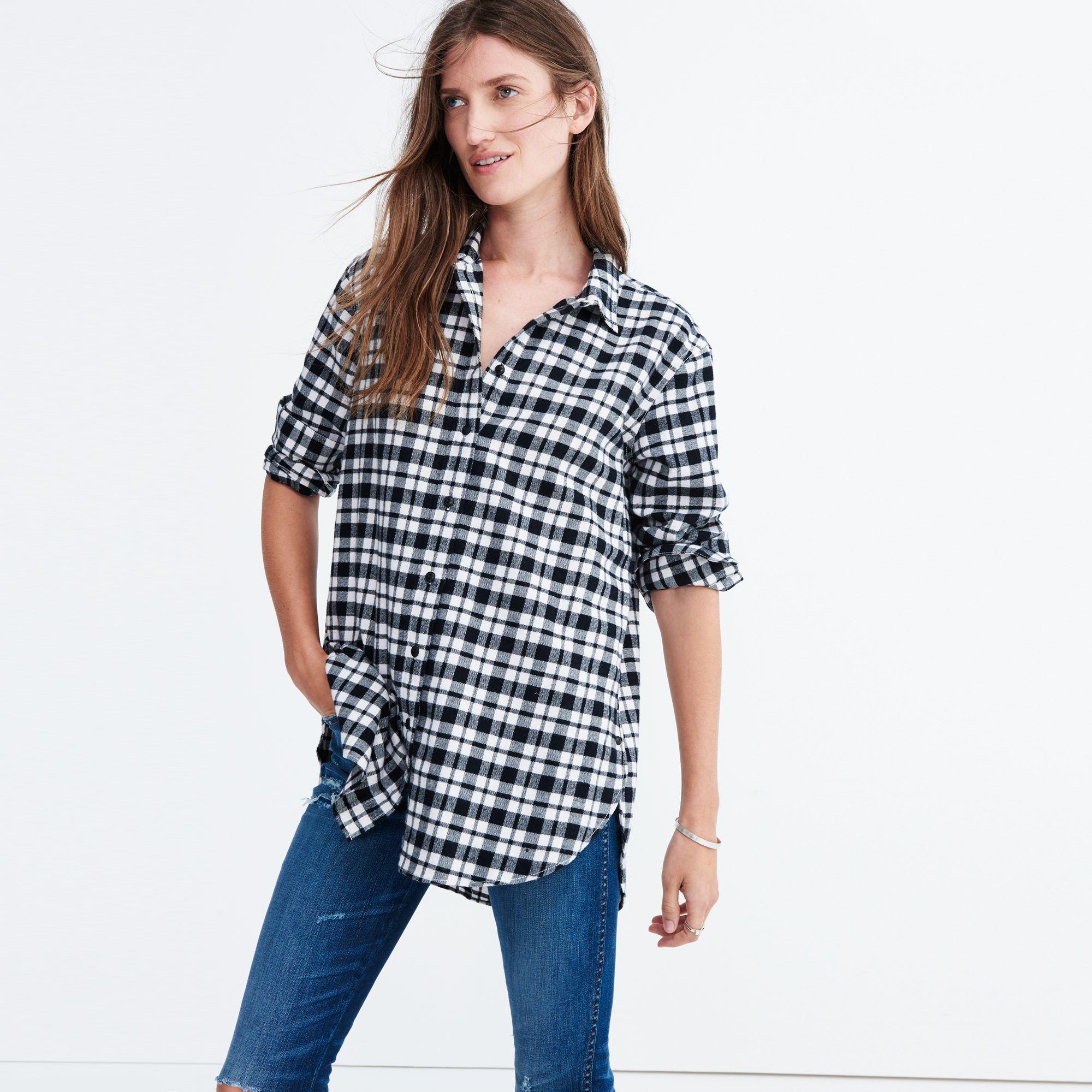Madewell Flannel Oversized Side-button 