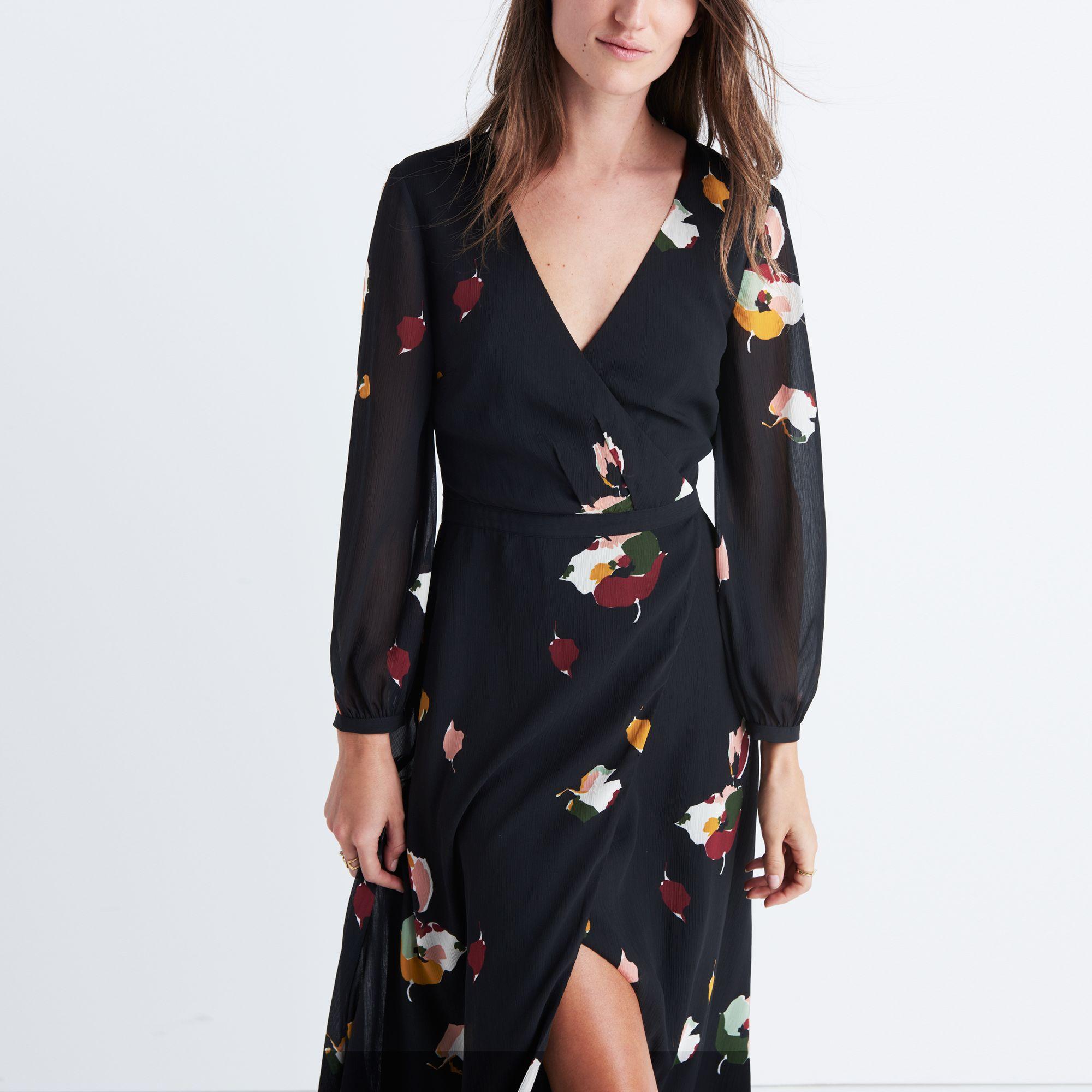 madewell black floral dress