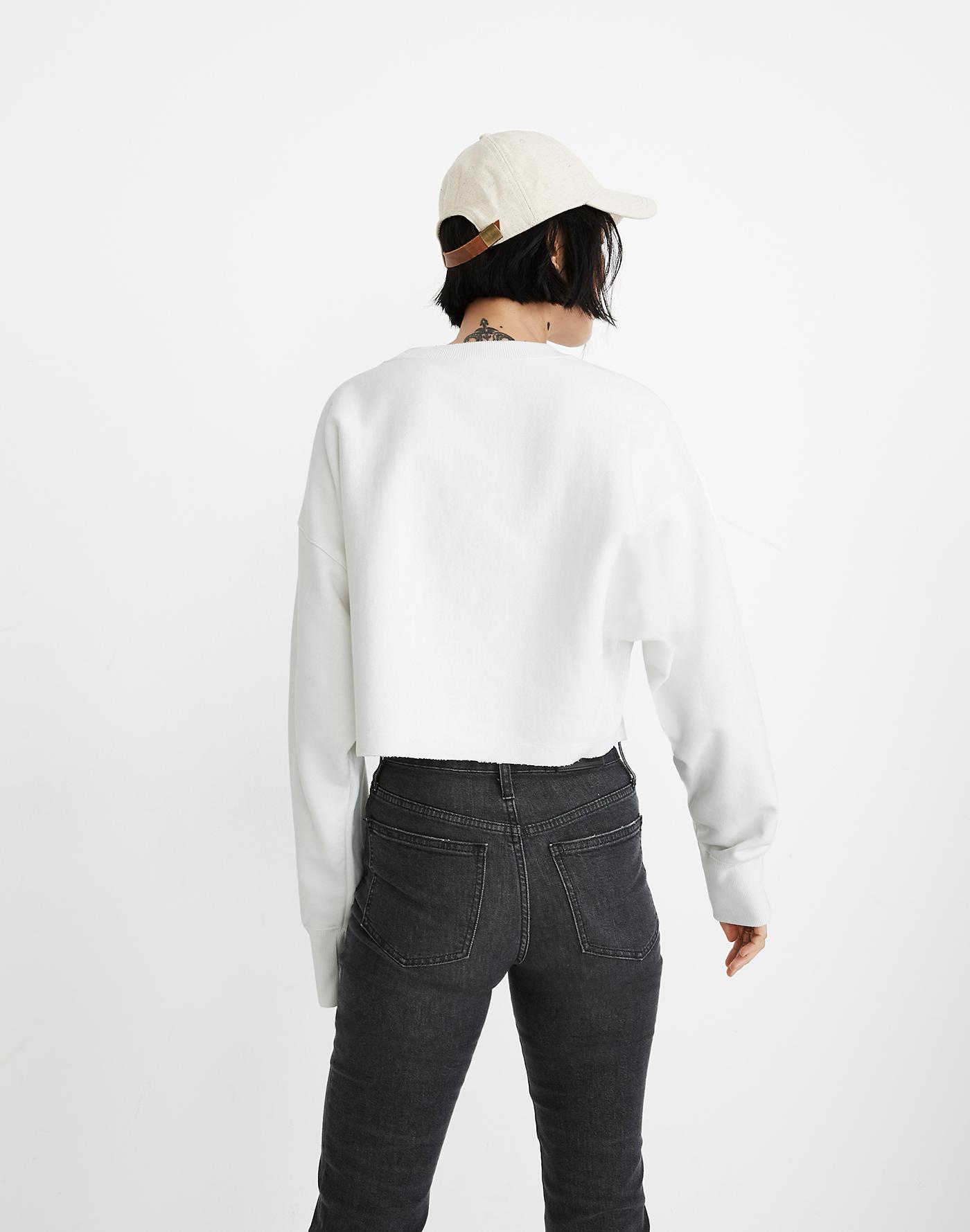 white champion cropped sweatshirt