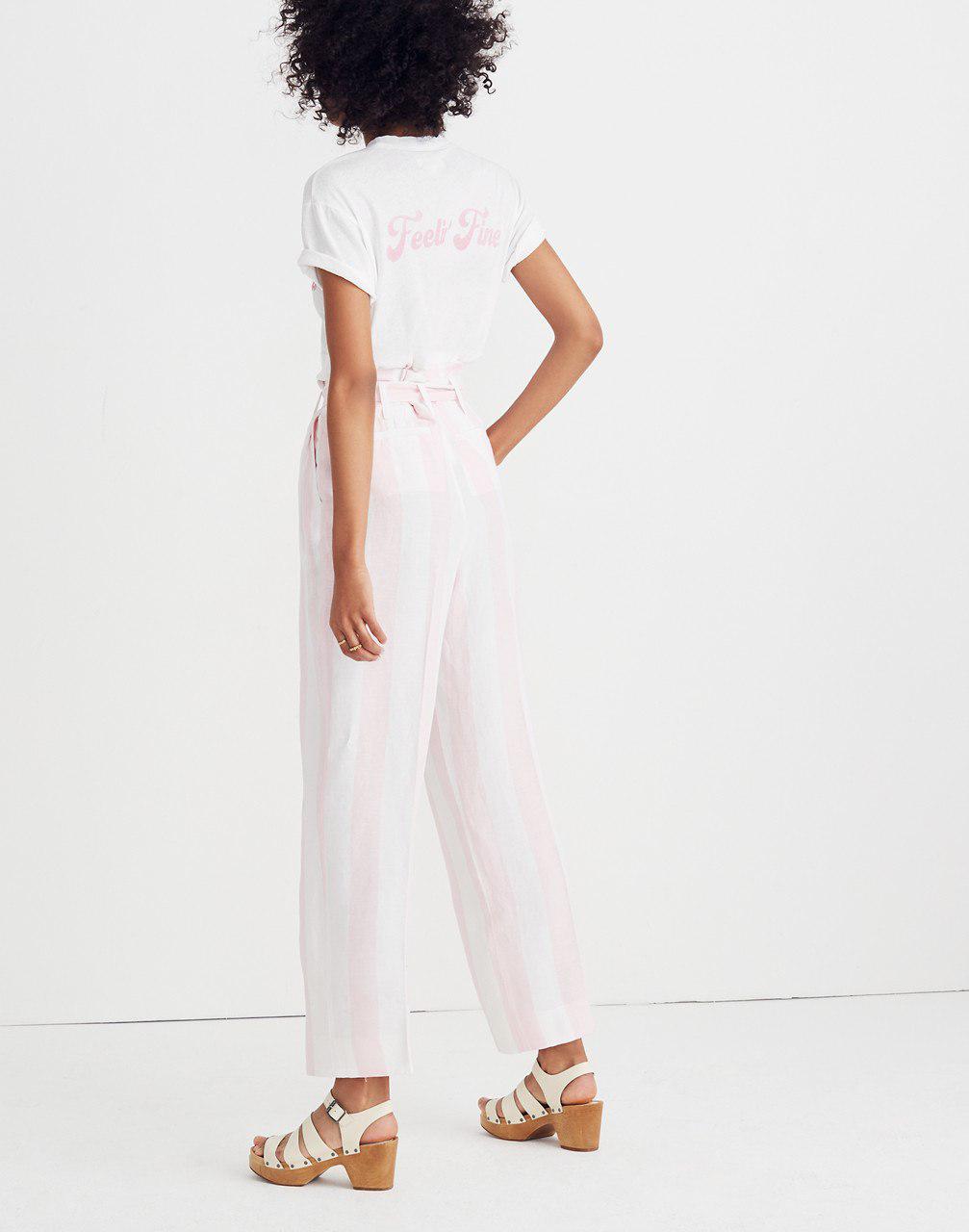 paper bag pants striped