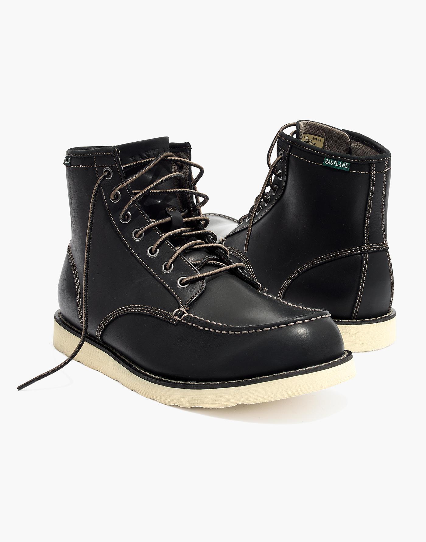 Madewell Leather Eastland® Sherman 1955 Boots in Black Leather (Black ...