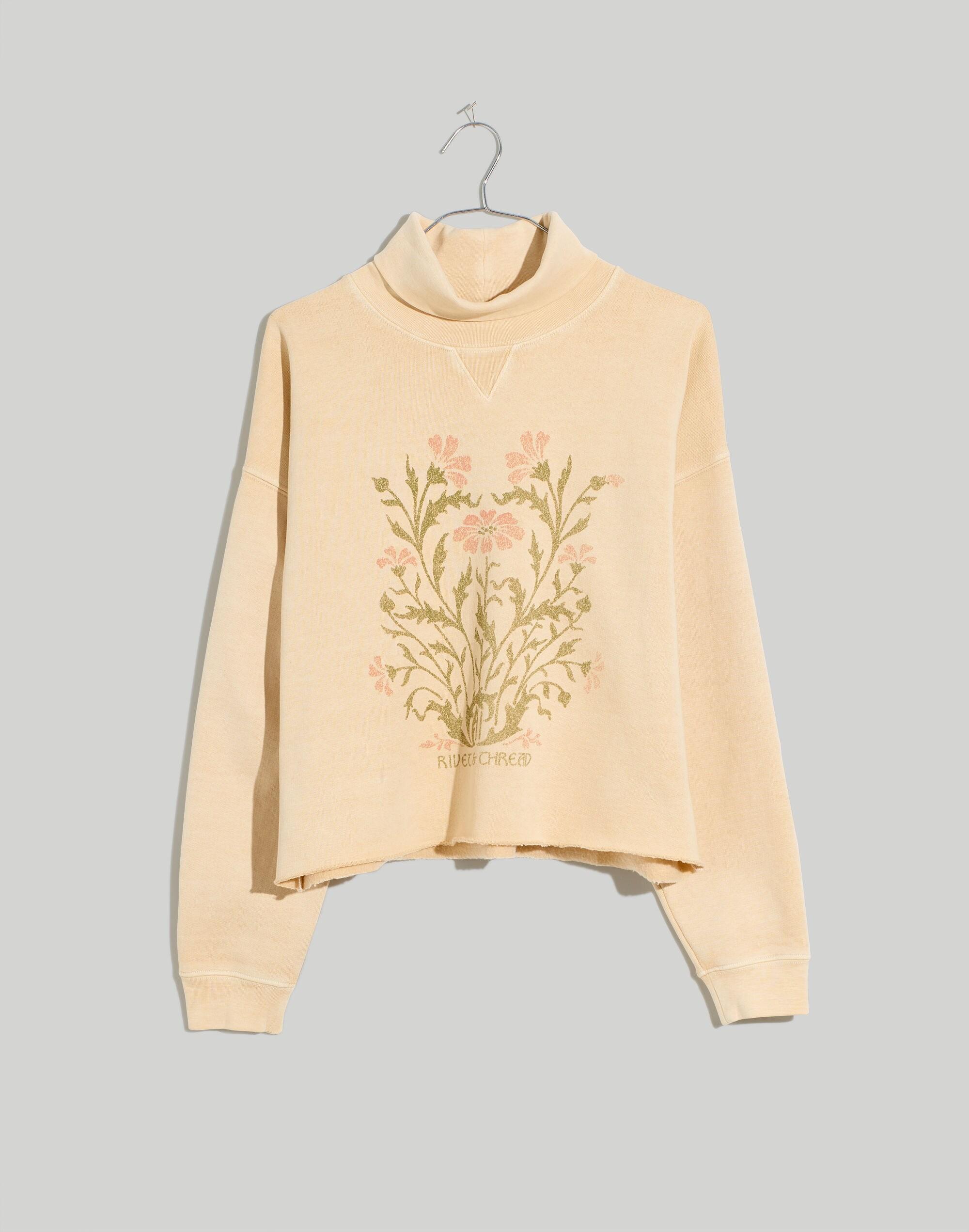 MW Rivet Thread Floral Turtleneck Sweatshirt in Blue Lyst