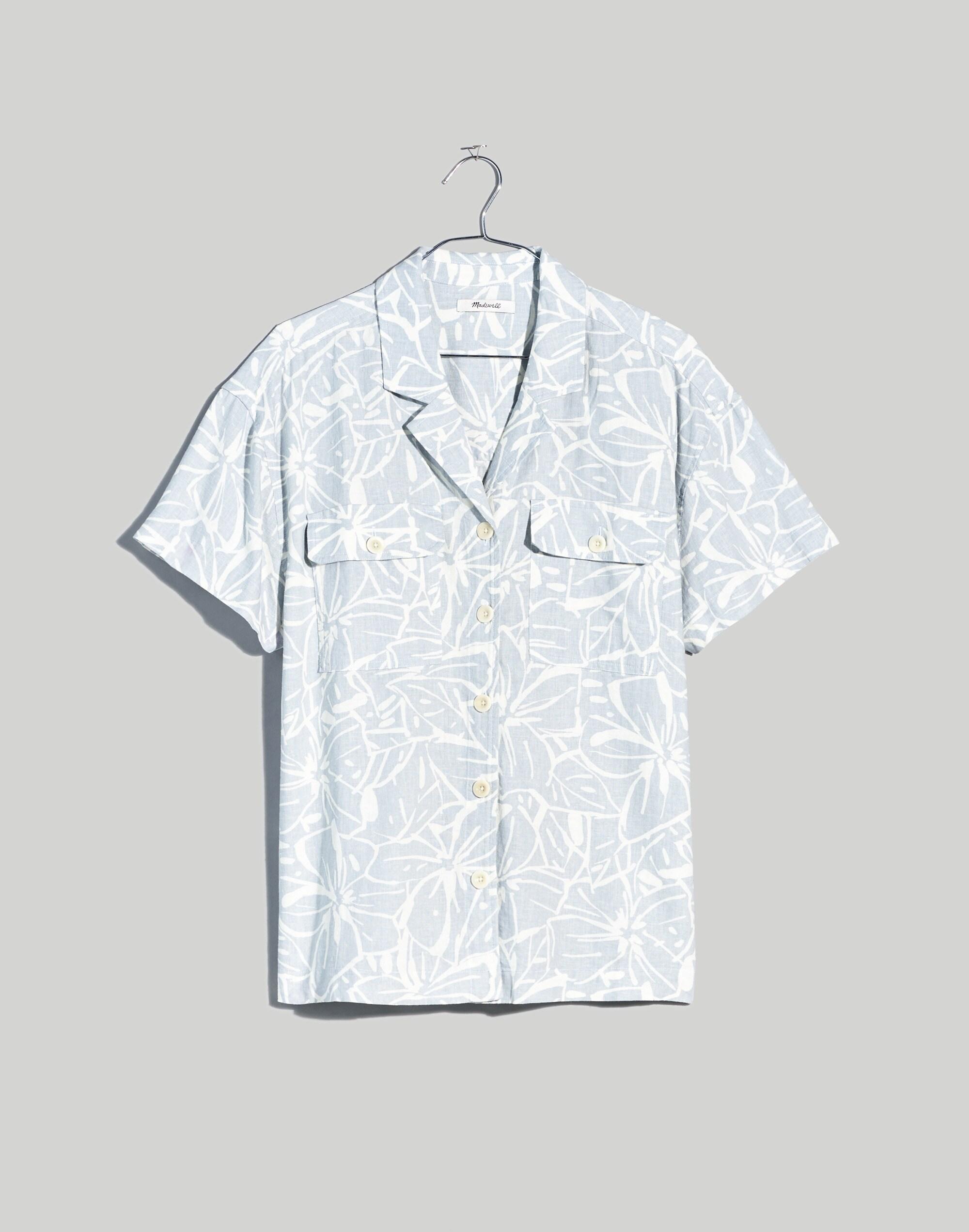 Plus Bubble-Printed Button-Up Camp Shirt