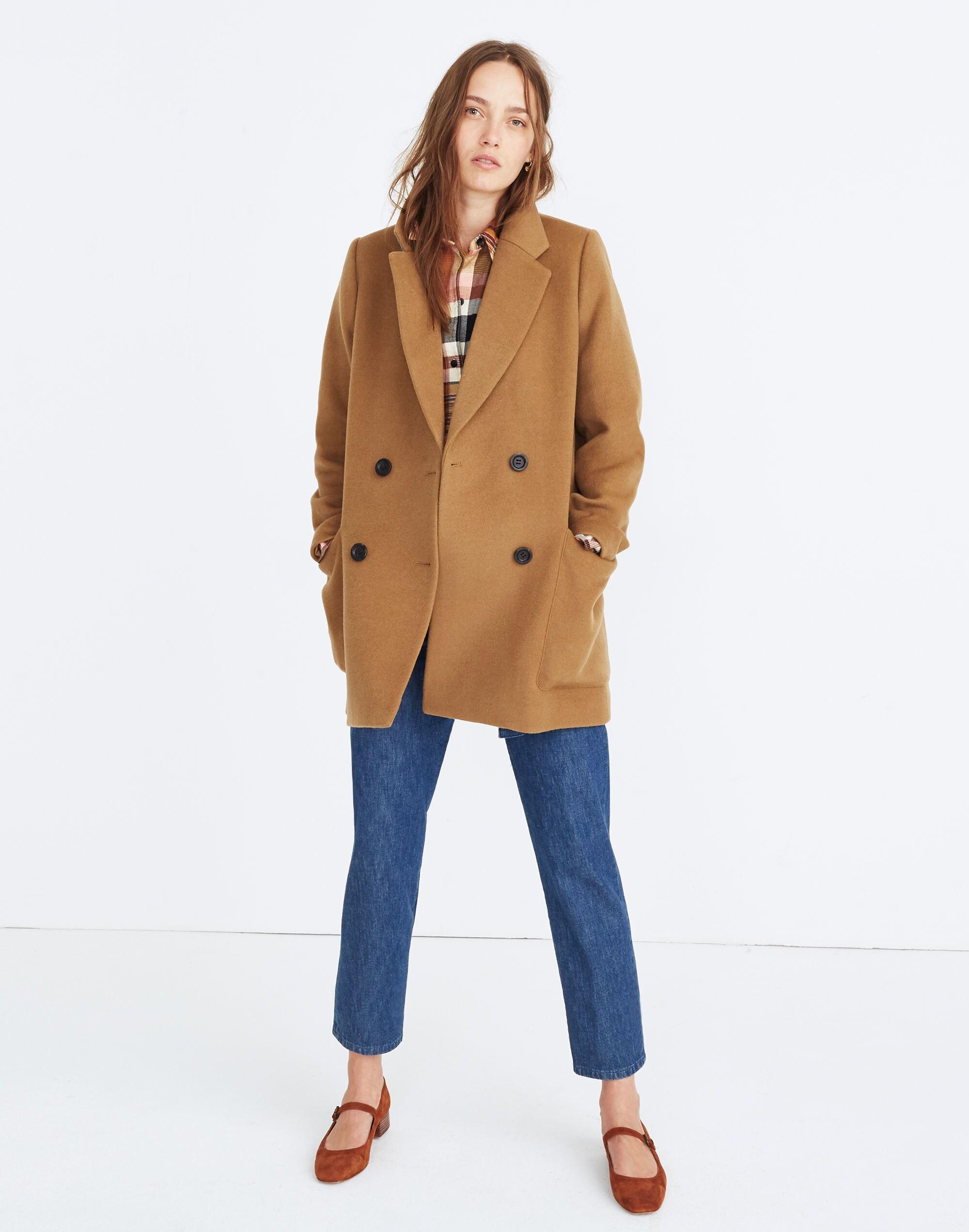 Hollis double breasted coat best sale madewell