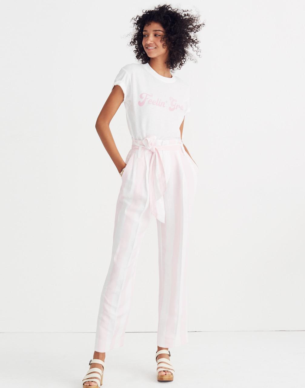 paper bag pants striped