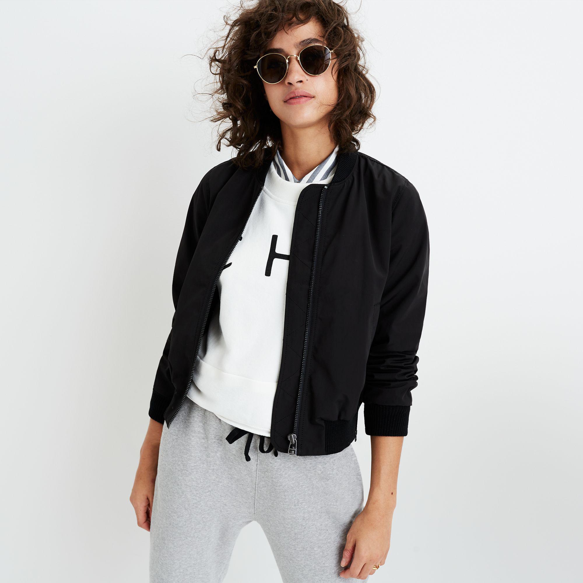 side zip bomber jacket