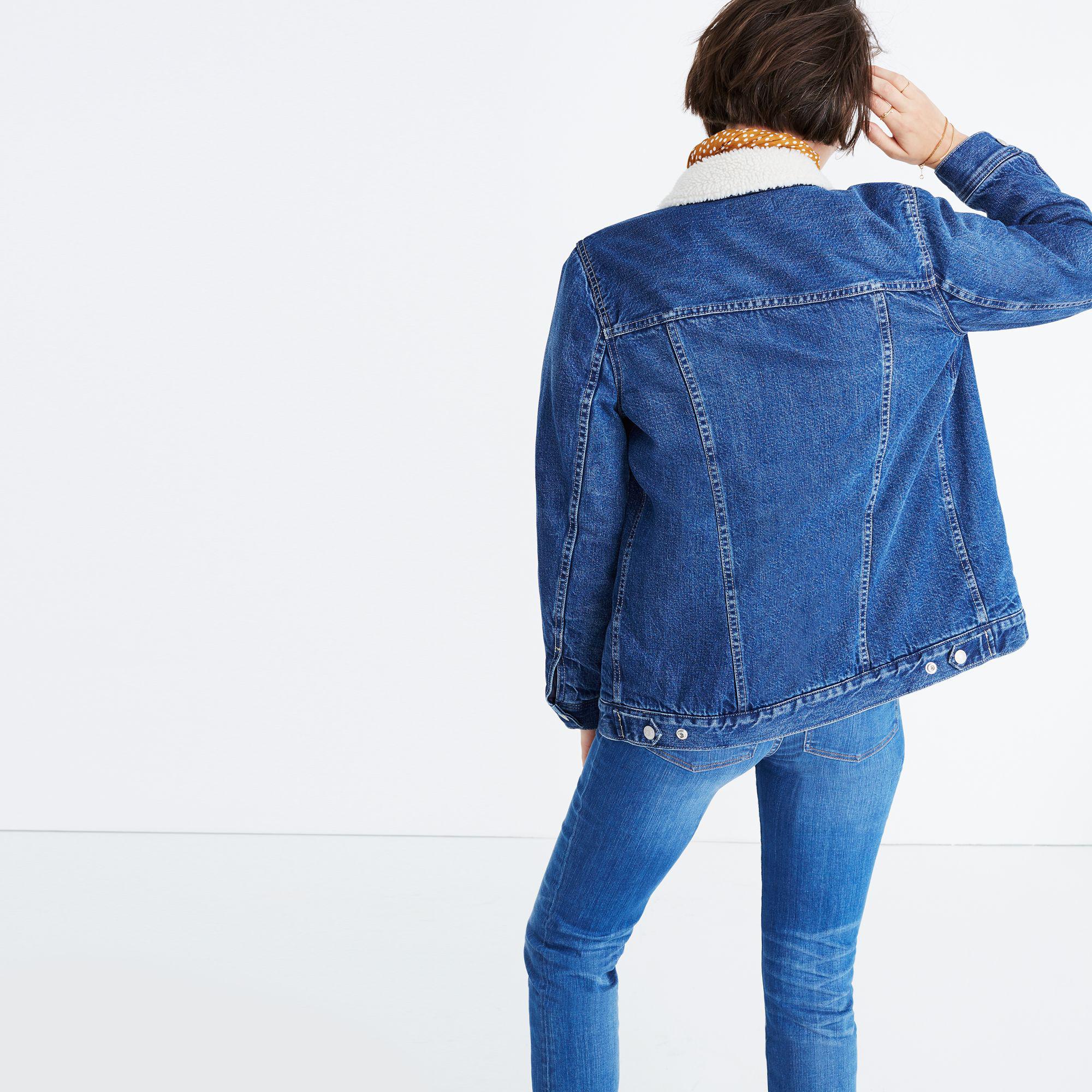 Madewell Denim The Oversized Jean Jacket: Sherpa Edition in Blue | Lyst