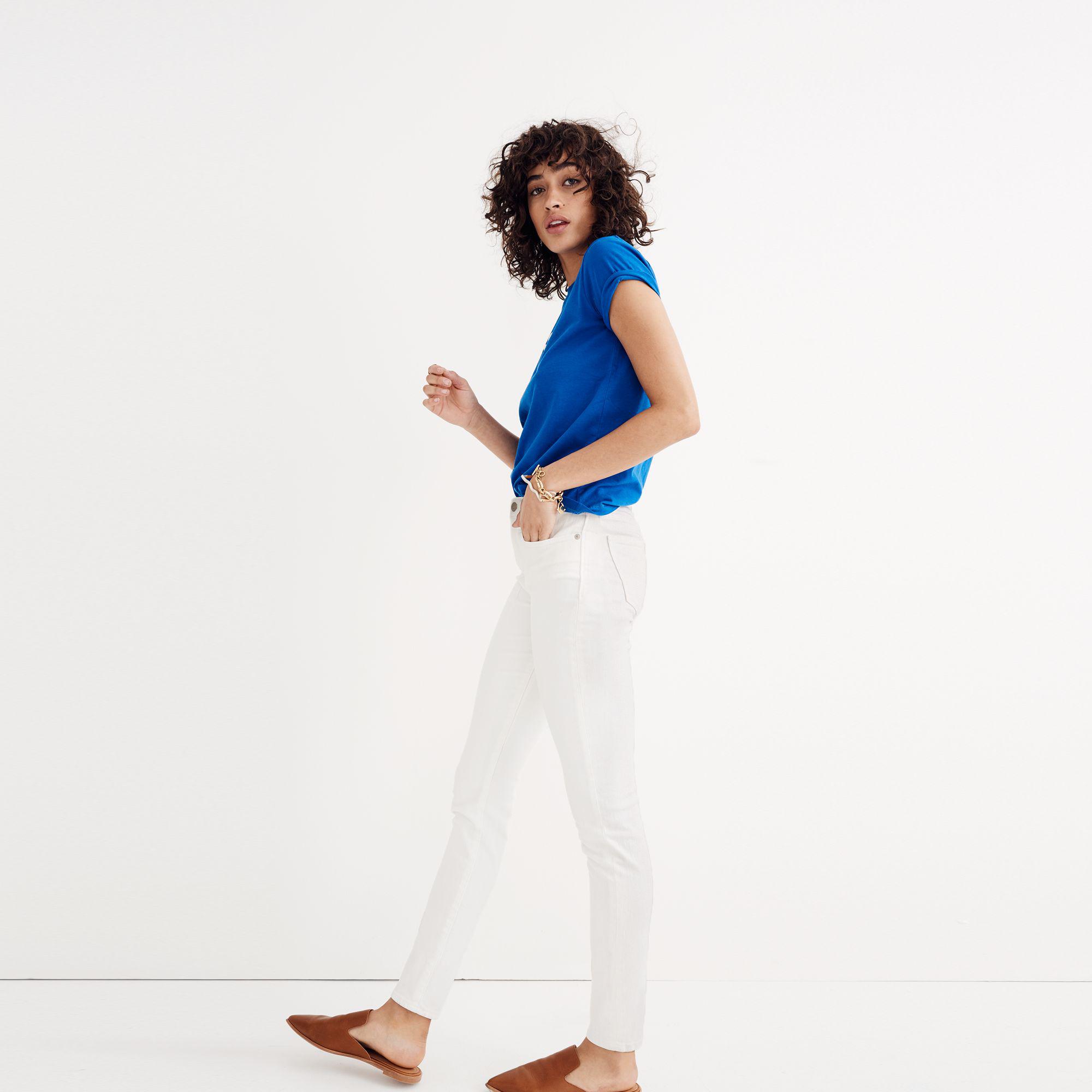 madewell 9 inch high rise skinny white