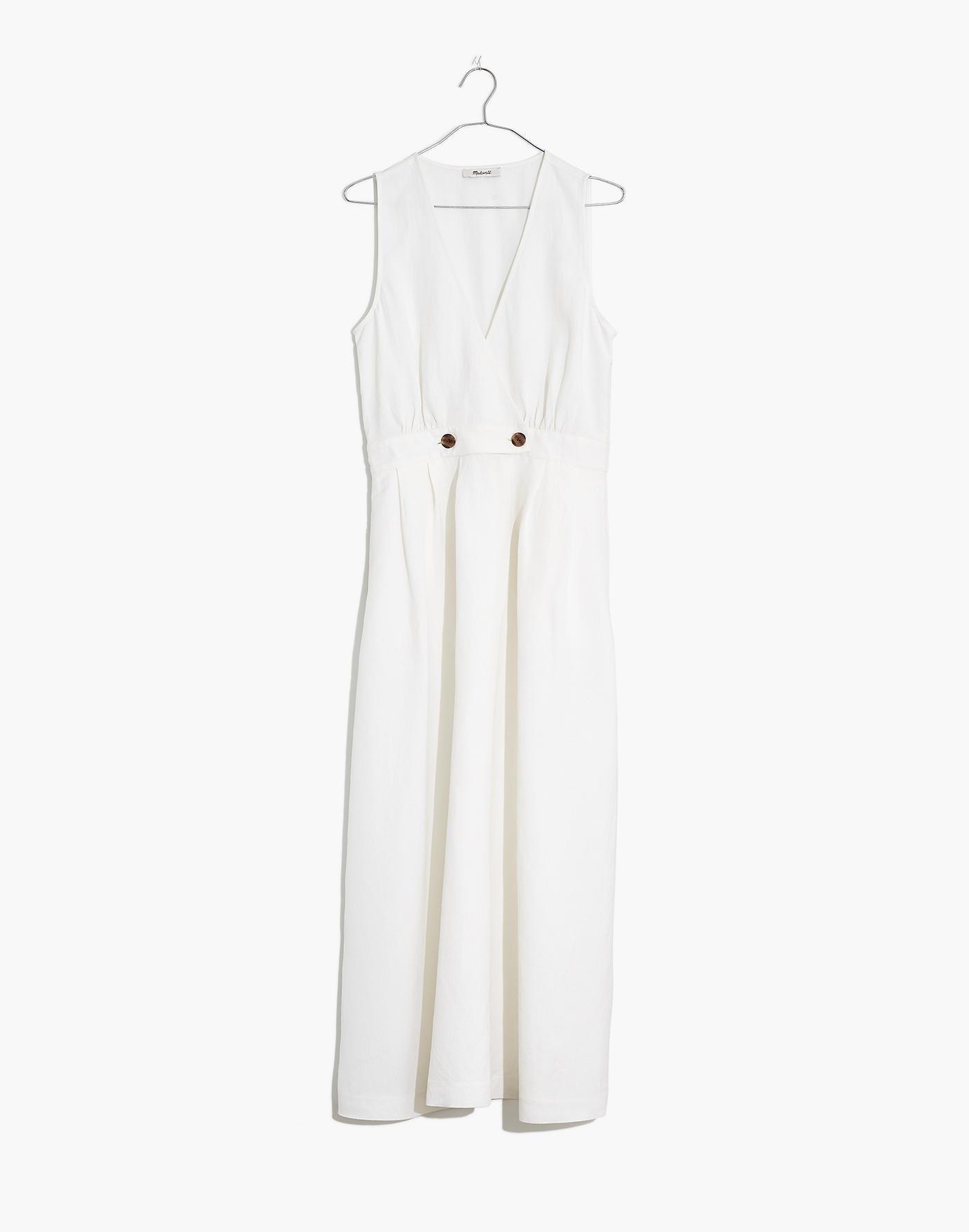 button waist midi dress