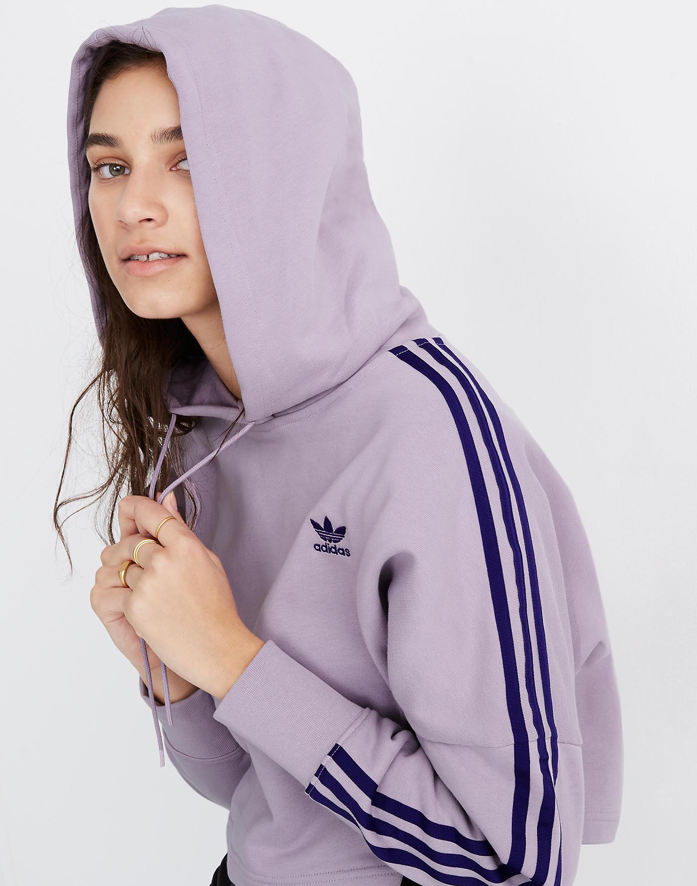 adidas originals three stripes womens crop hoodie