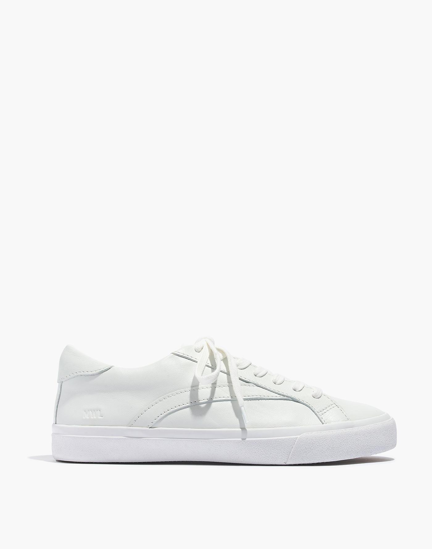 Madewell Women's Sidewalk Lowtop Sneakers In Leather in Pale Parchment