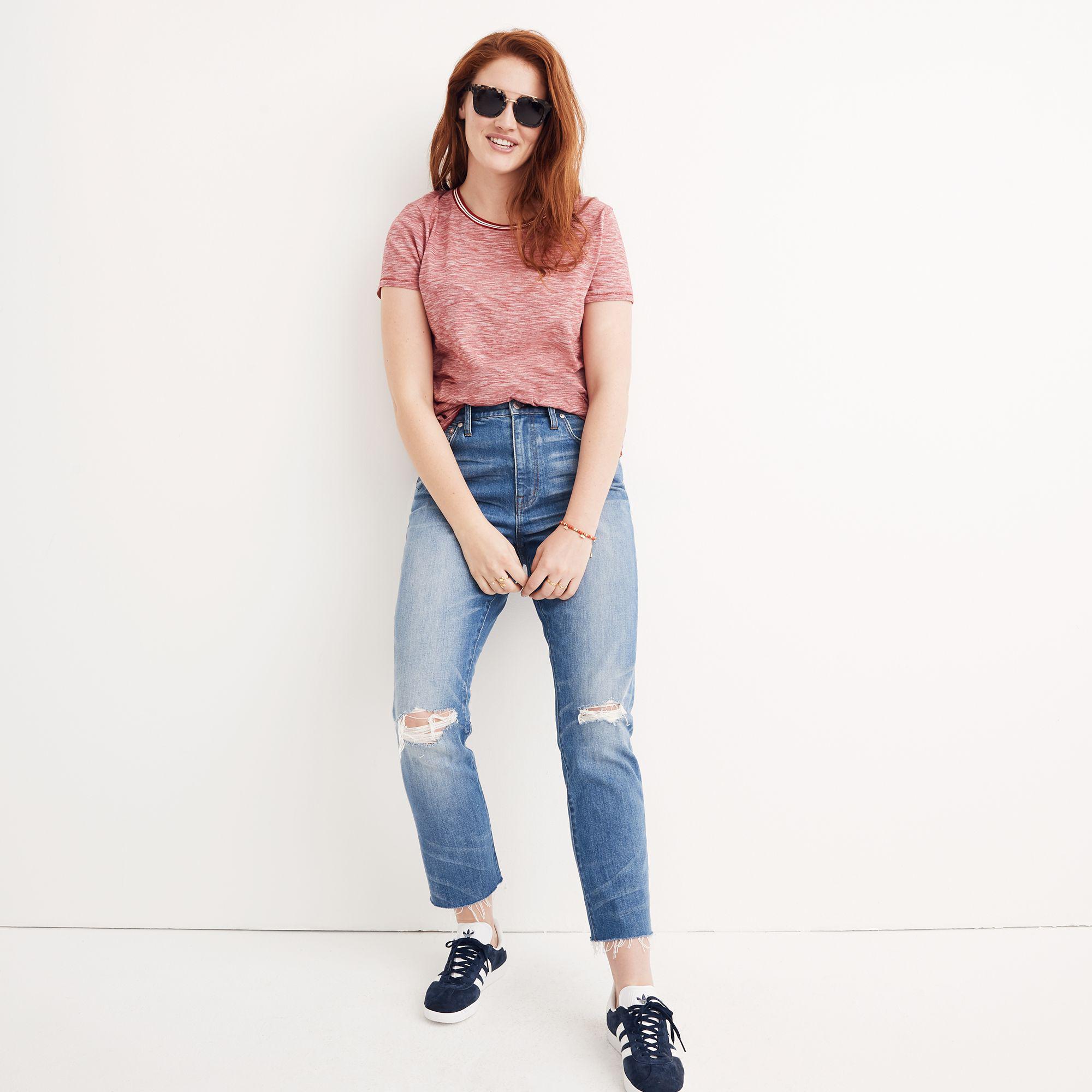 madewell high rise slim crop boyjean