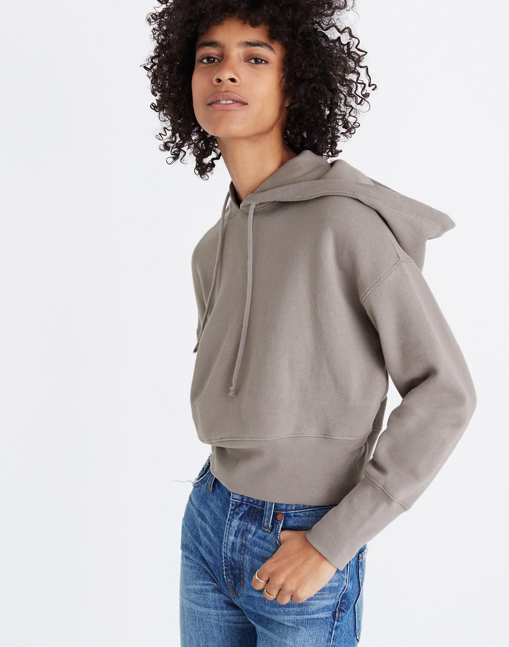 rivet and thread crop sweatshirt