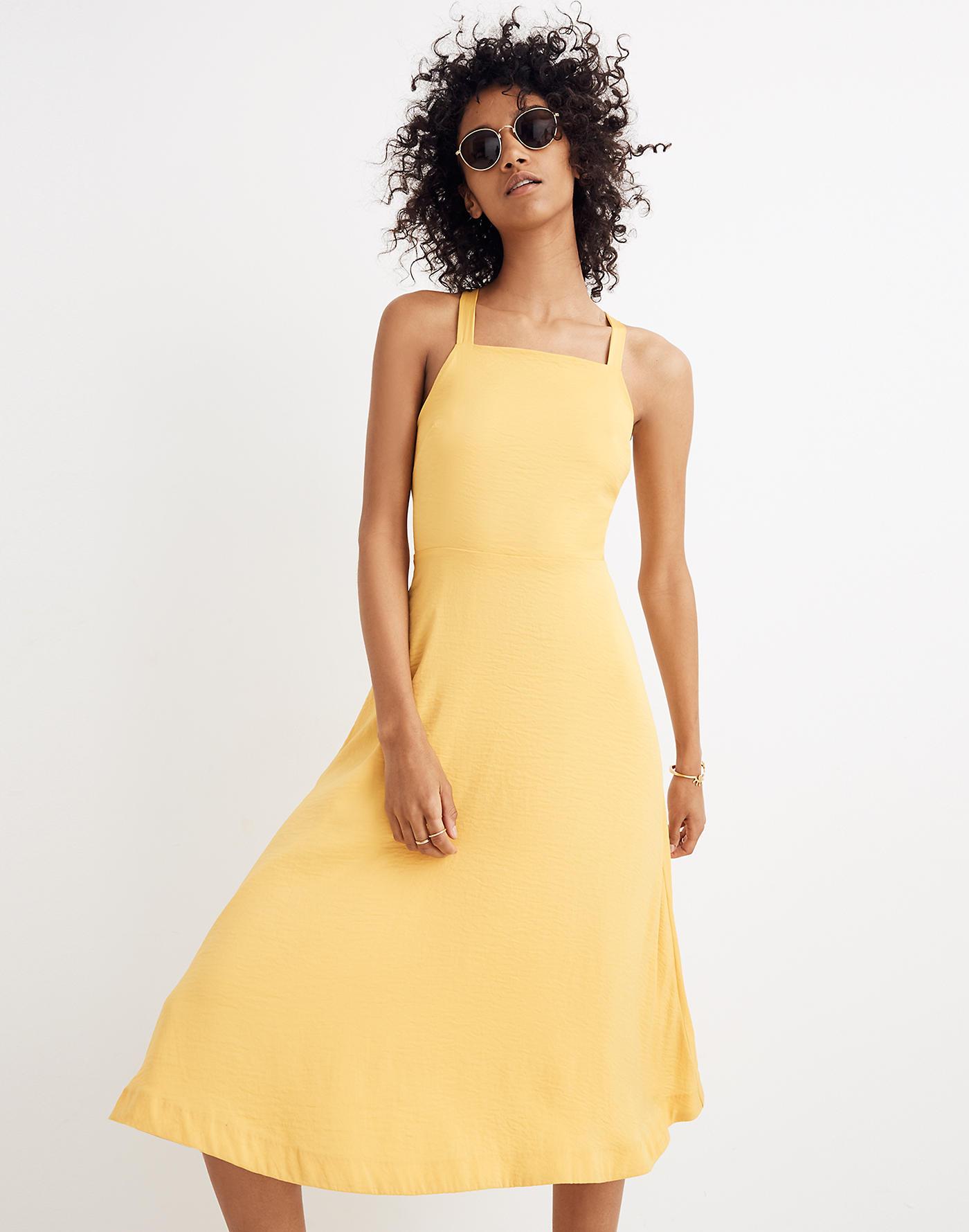 madewell cross back midi dress