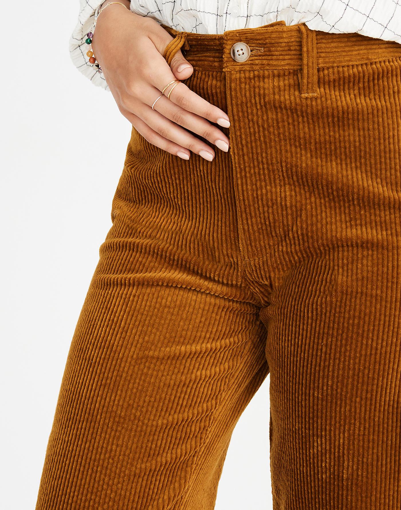 slim emmett wide leg crop pants corduroy edition