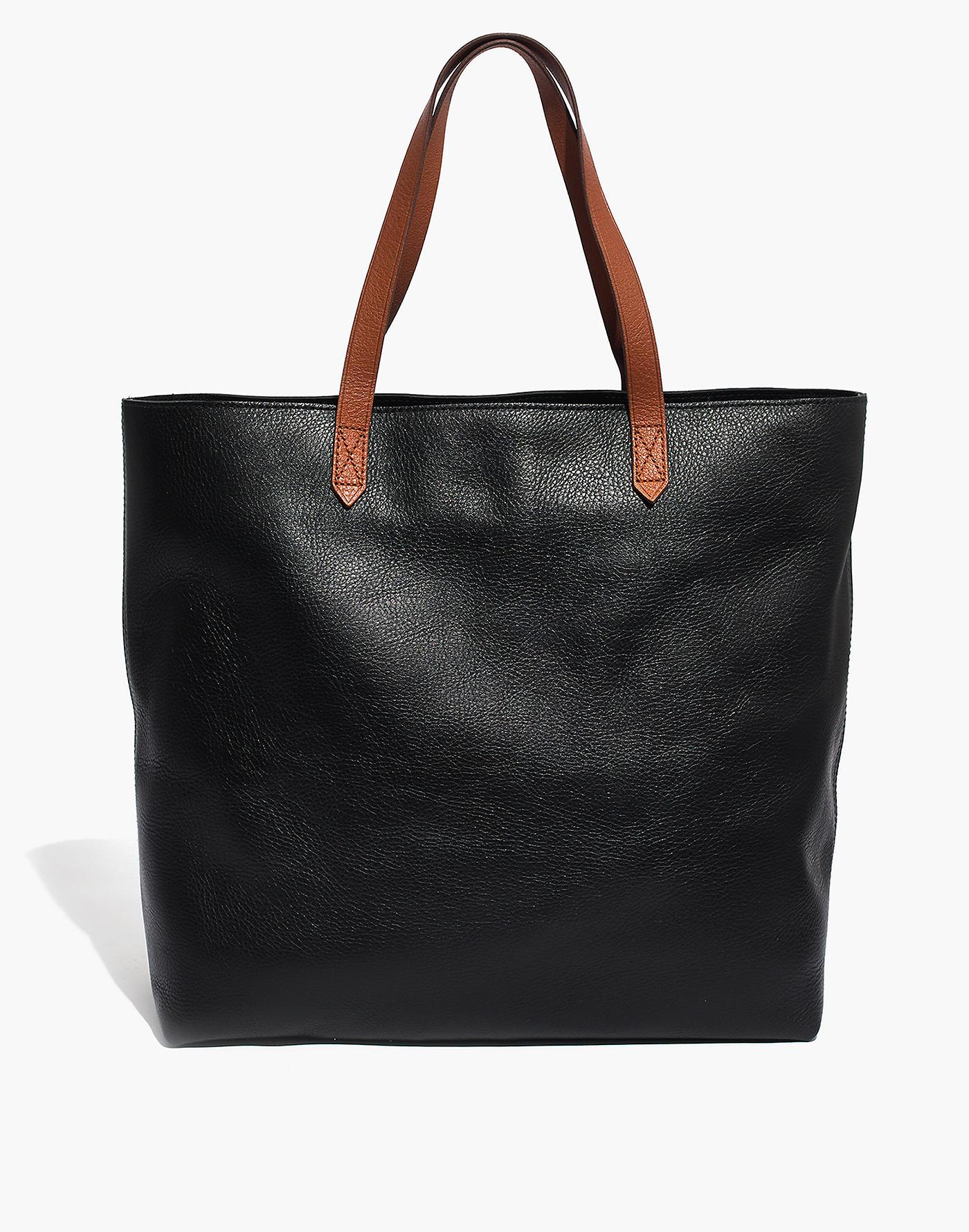 Madewell Leather The Zip-top Transport Tote in Black - Lyst