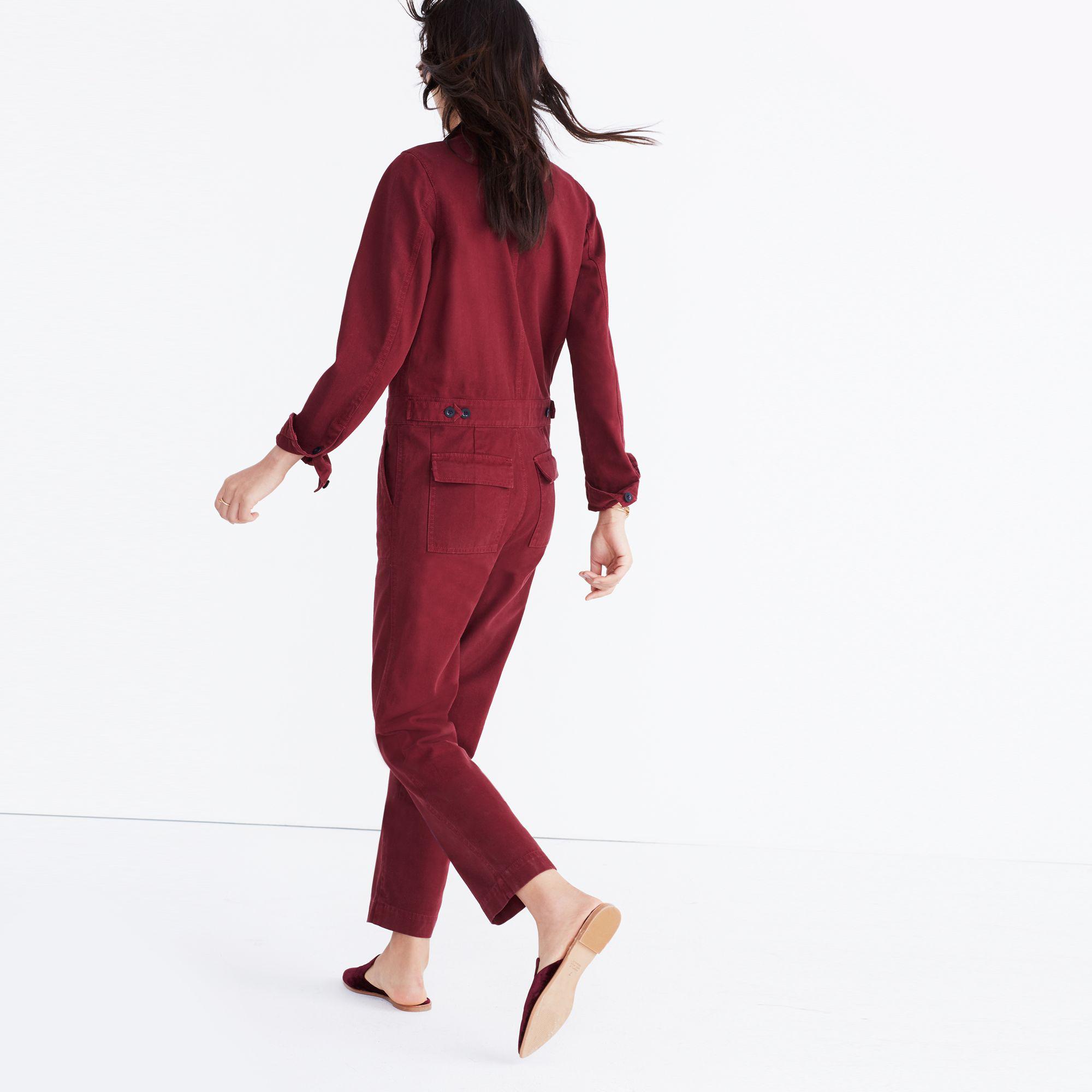 red coverall jumpsuit