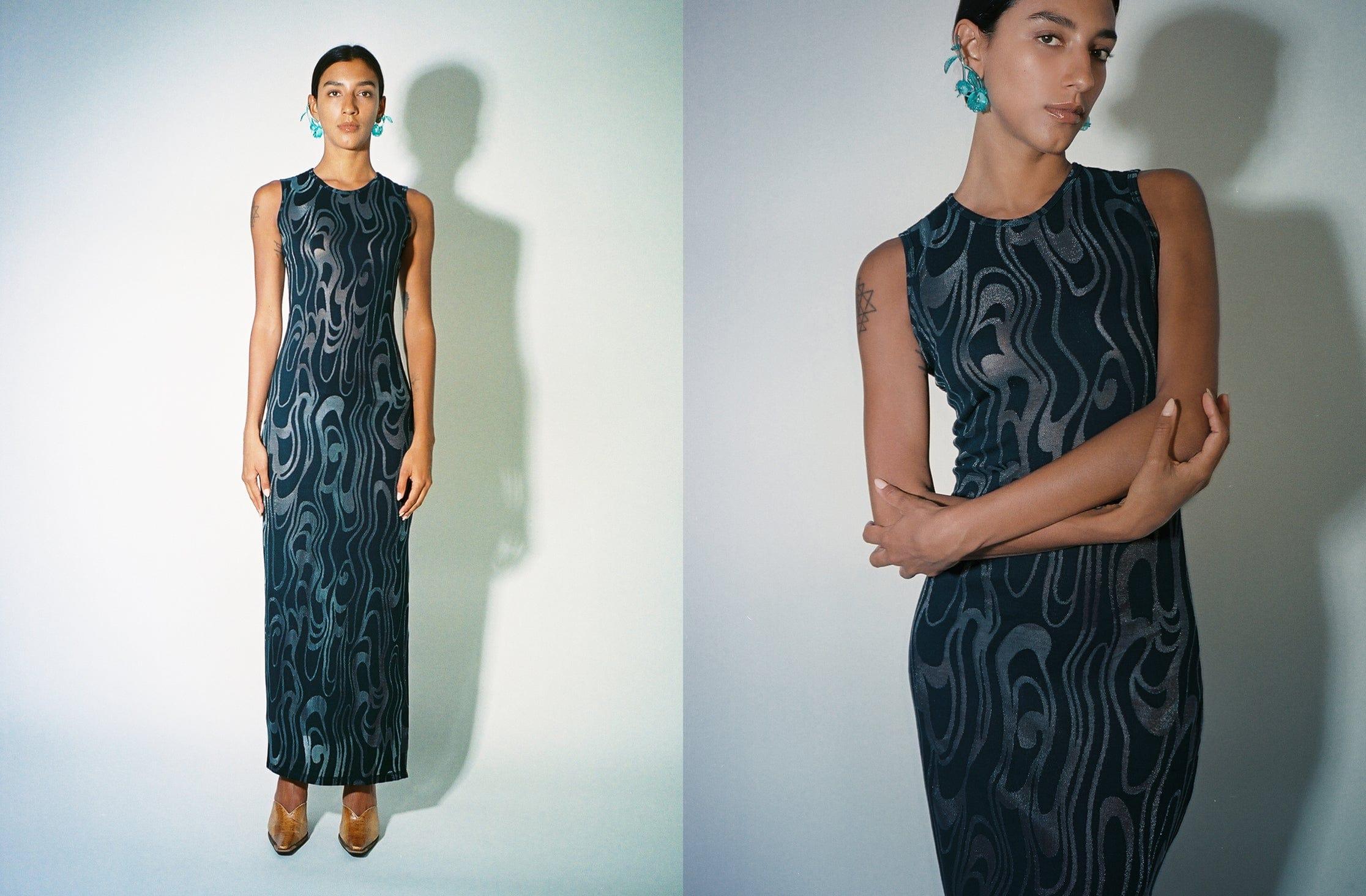 Eckhaus Latta Wave Shrunk Dress in Black Lyst