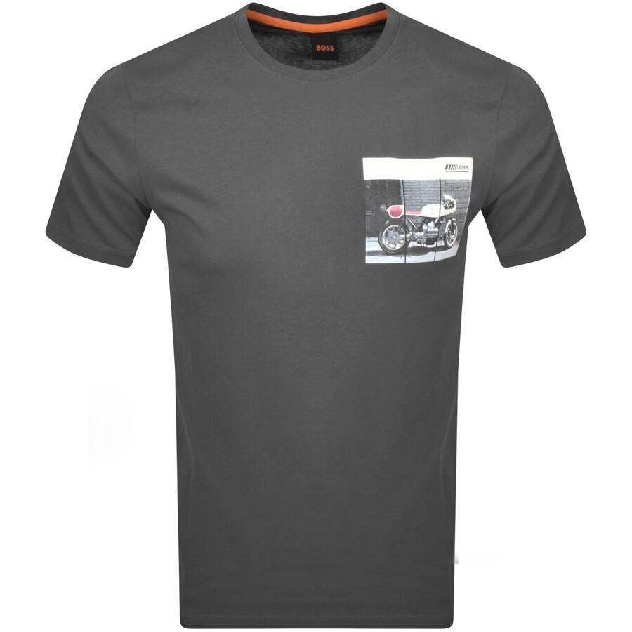 BOSS by HUGO BOSS Boss Tee Motor Logo T Shirt in Gray for Men | Lyst