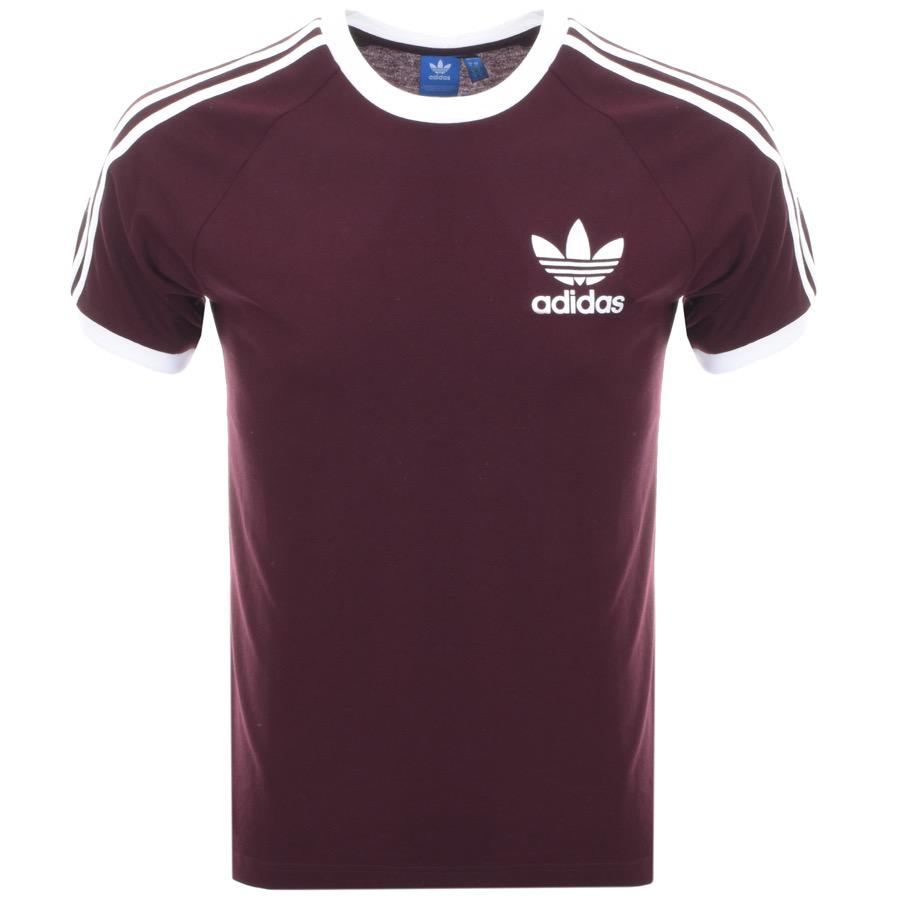 burgundy adidas california t shirt