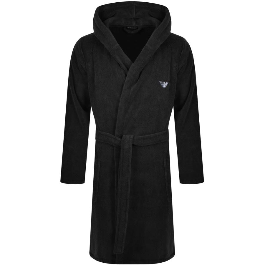 Armani Emporio Towelling Dressing Gown in Black for Men | Lyst