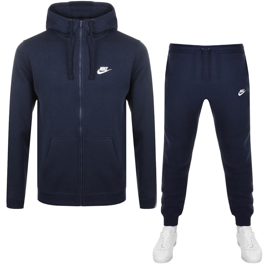 Nike Full Zip Club Tracksuit Navy in Blue for Men | Lyst UK