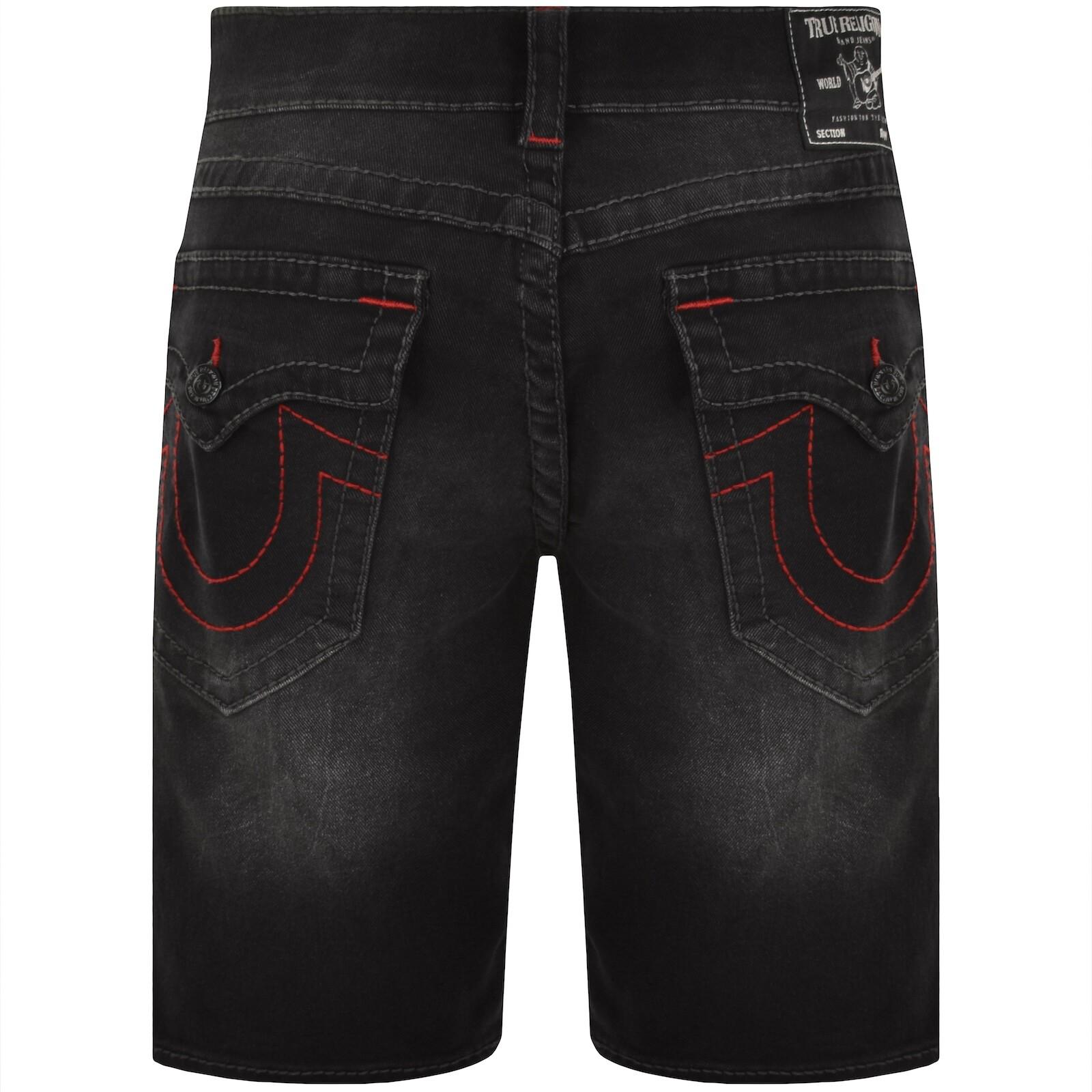 True Religion Men's Ricky Raw Edge Shorts with Flap