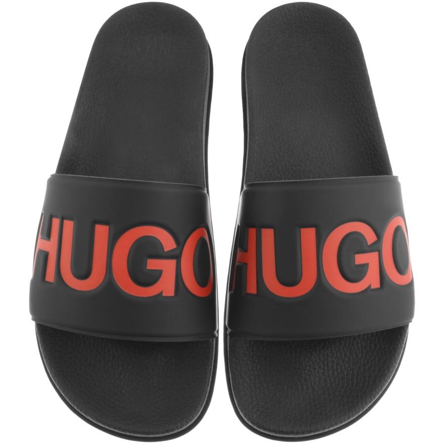 HUGO Synthetic Match Slides Black for Men - Save 33% - Lyst