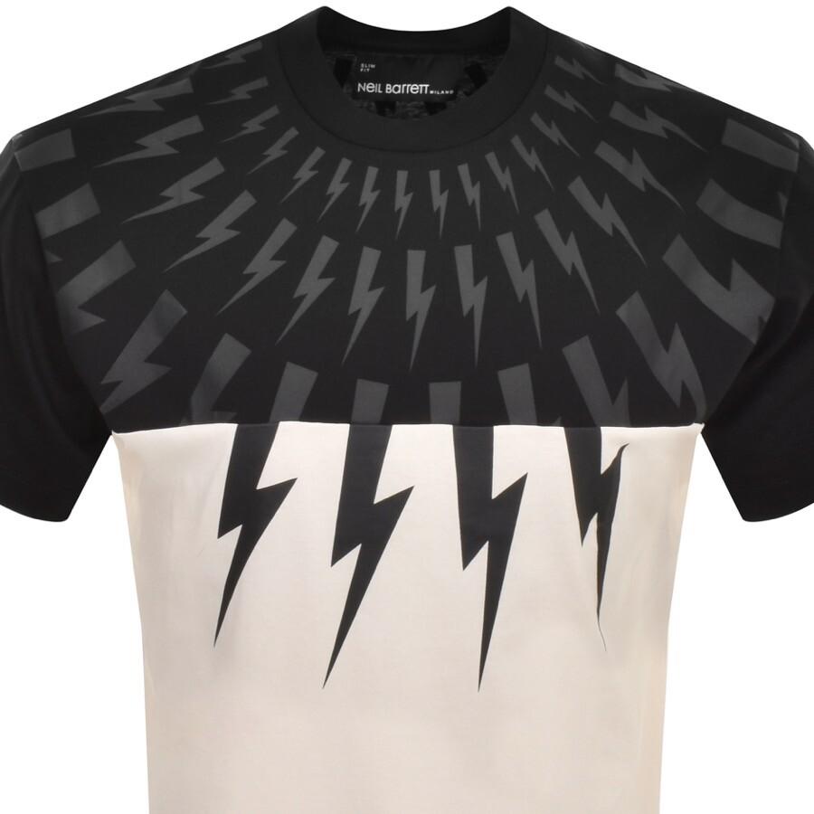 Neil Barrett Mens Slim Fit Black Lightning Bolt T shirt - Large L