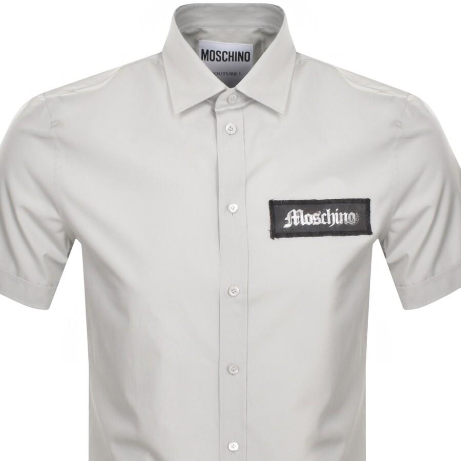Moschino Logo Short Sleeve Shirt in Grey for Men Lyst UK