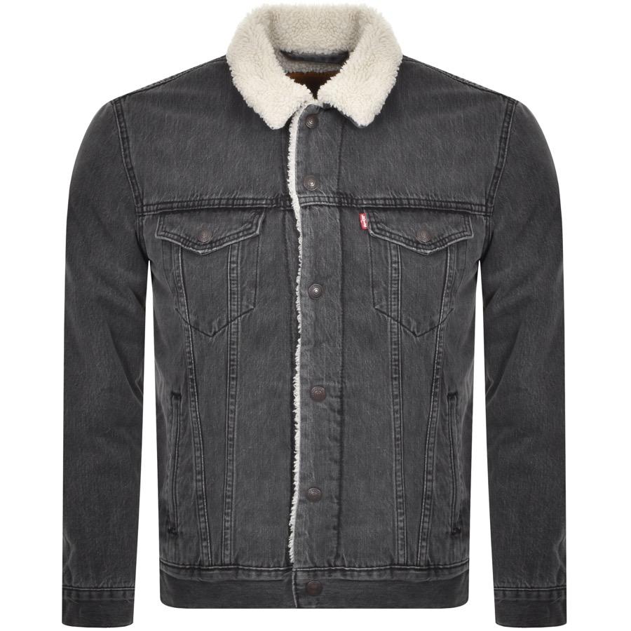 Levi's Denim Sherpa Trucker Jacket in Grey (Gray) for Men - Lyst