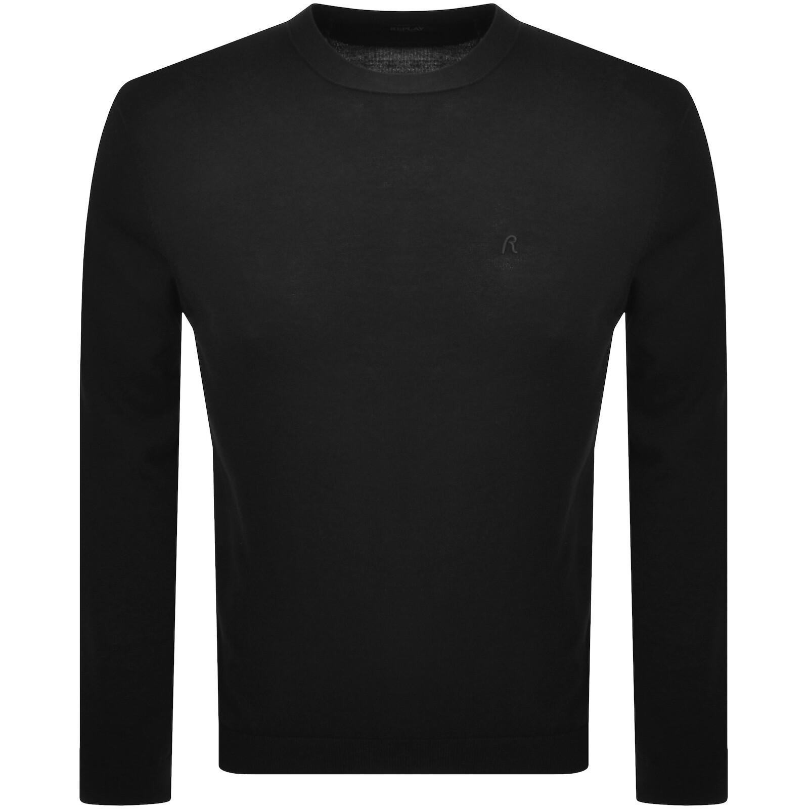 Replay Crew Neck Knit Jumper in Black for Men Lyst UK