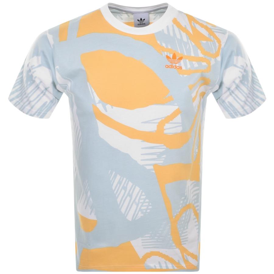 Netelig Legacy tot nu adidas Originals All Over Print T Shirt in Blue for Men | Lyst