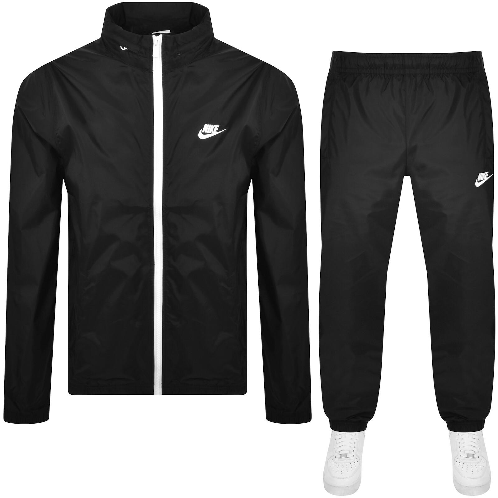 nike black club tracksuit