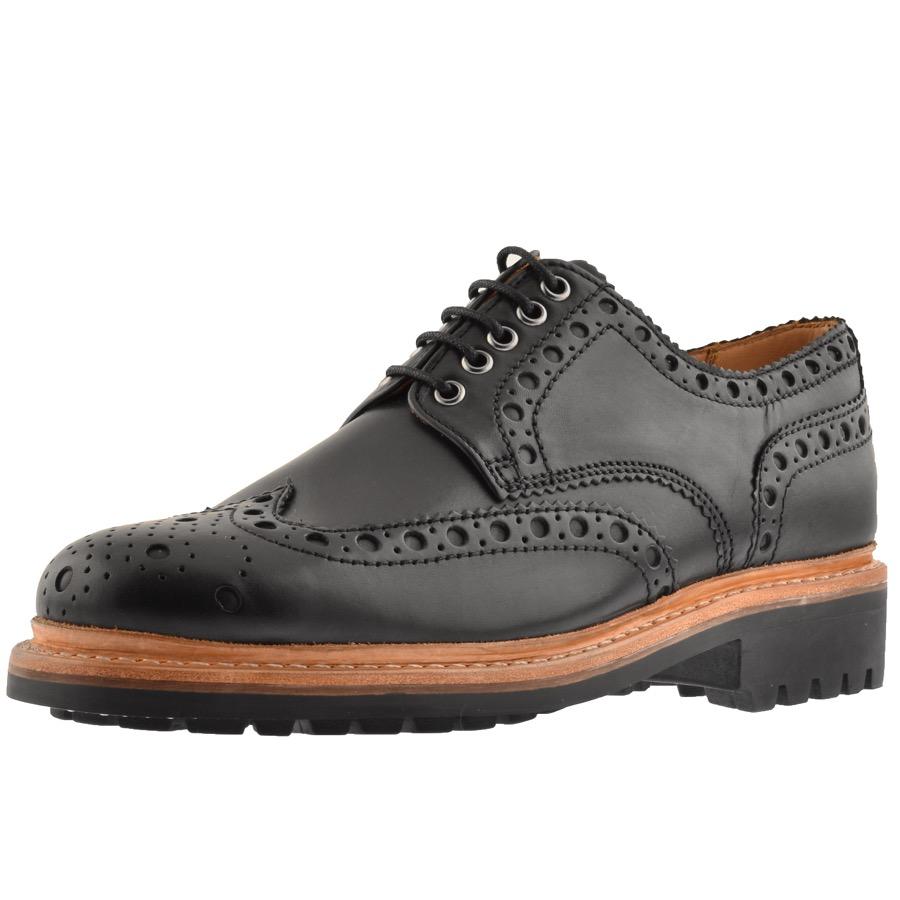 Grenson Lace Archie Brogues Shoes Black for Men - Lyst