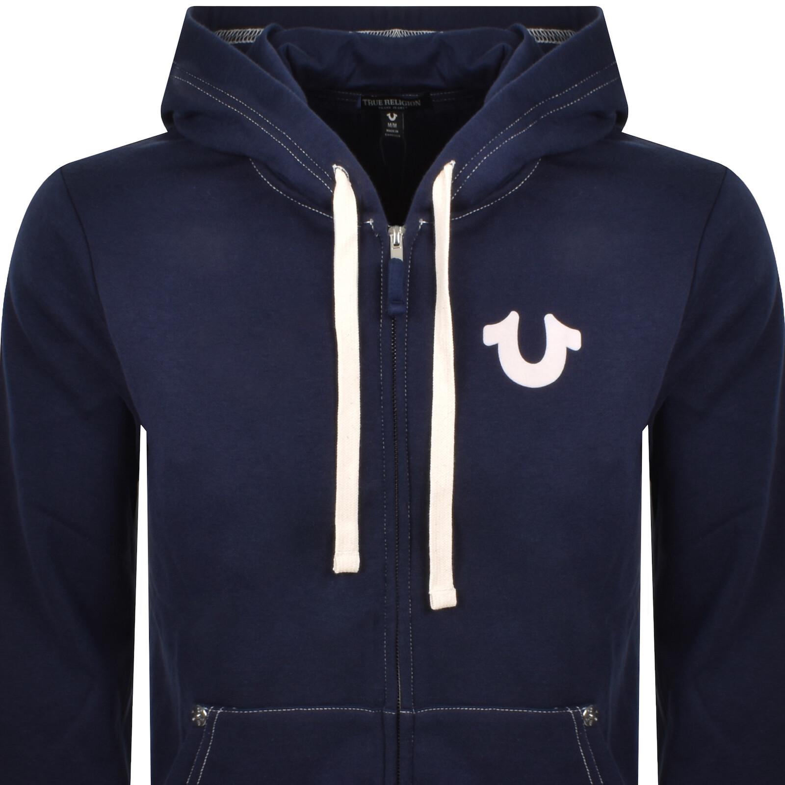 Fur Trim True Religion Classic Logo Zip Mens Hoodie True Religion