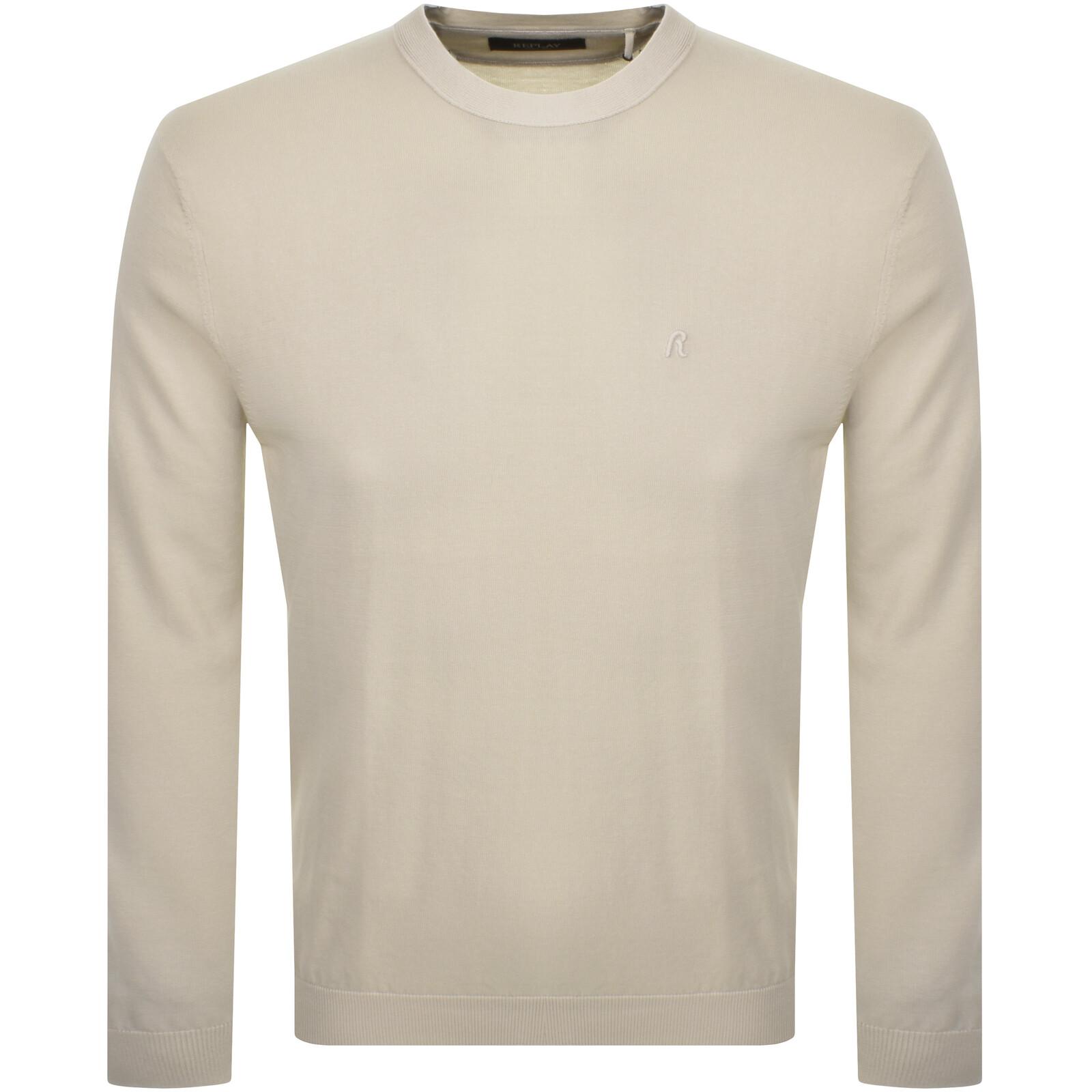 Replay Crew Neck Knit Jumper in Natural for Men Lyst UK